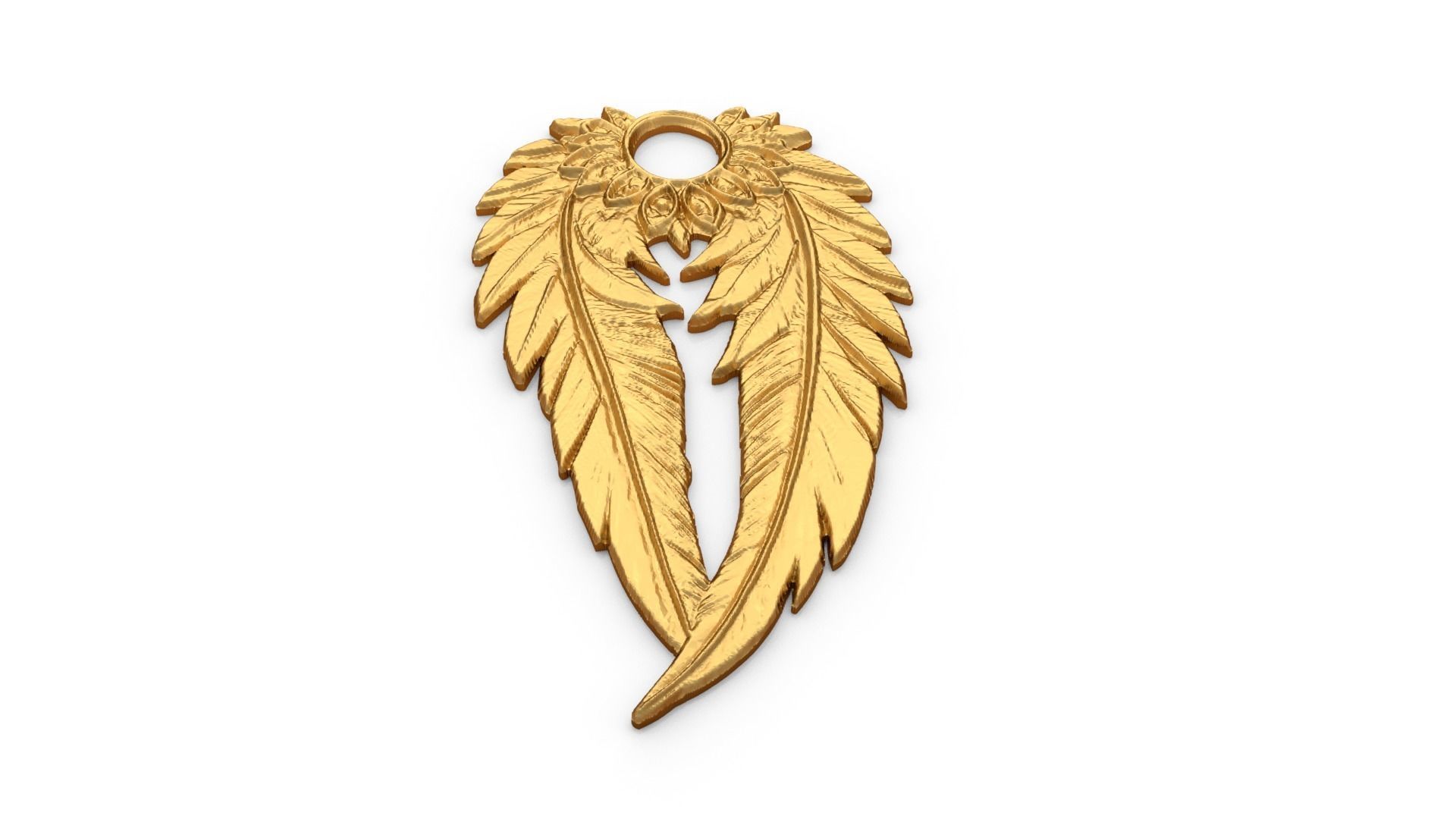  Feather Pendant  21 printable jewelry  3D print model_3