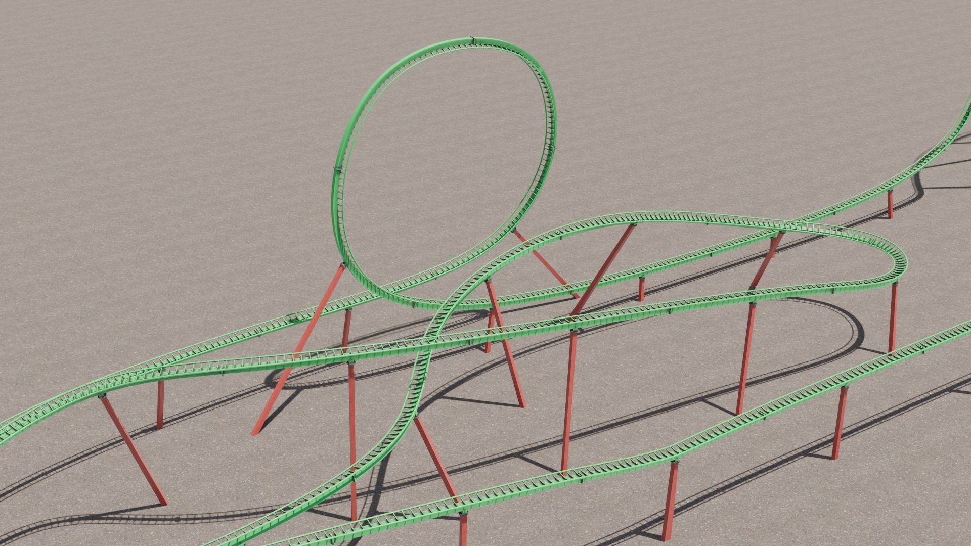 Rollercoaster 3D model Low-poly 3D model_11