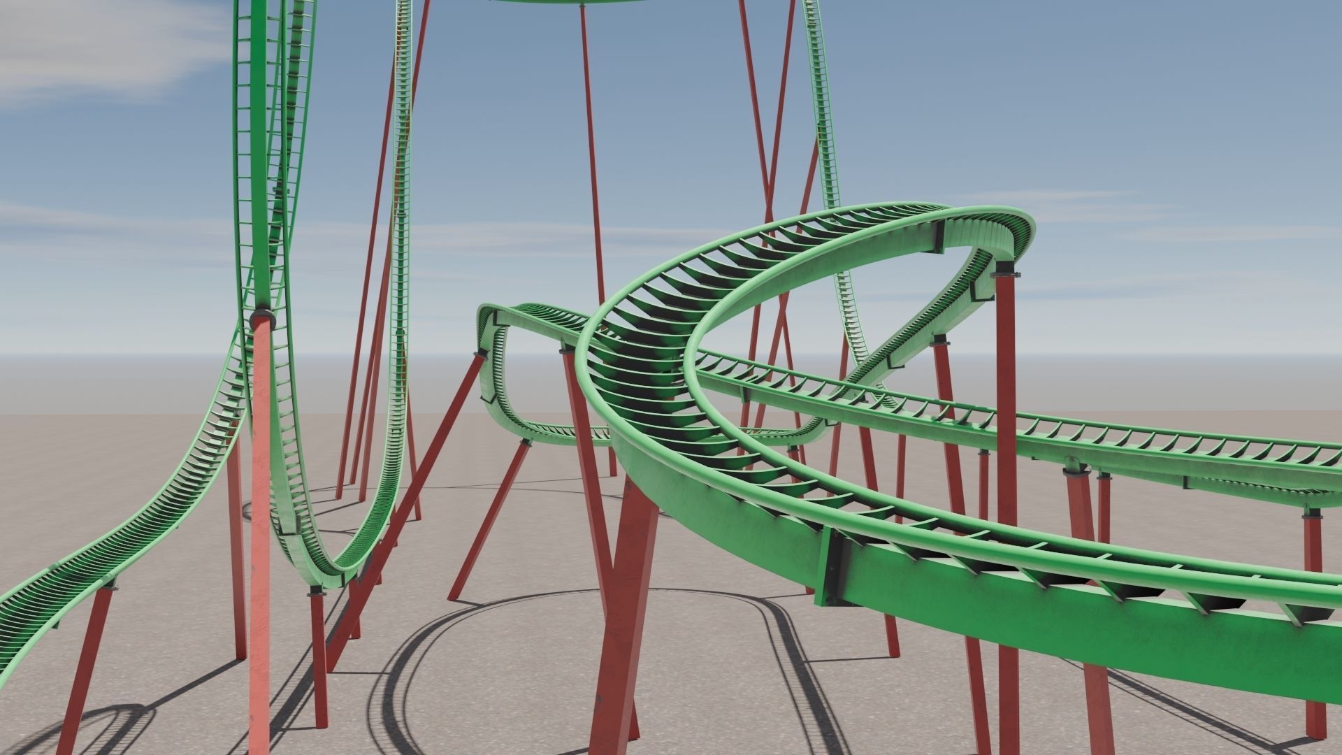 Rollercoaster 3D model Low-poly 3D model_15