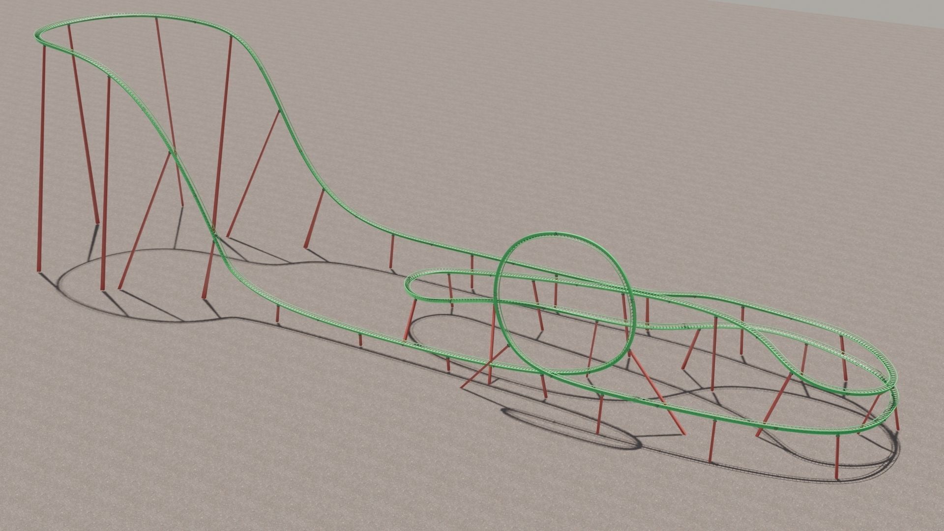 Rollercoaster 3D model Low-poly 3D model_12
