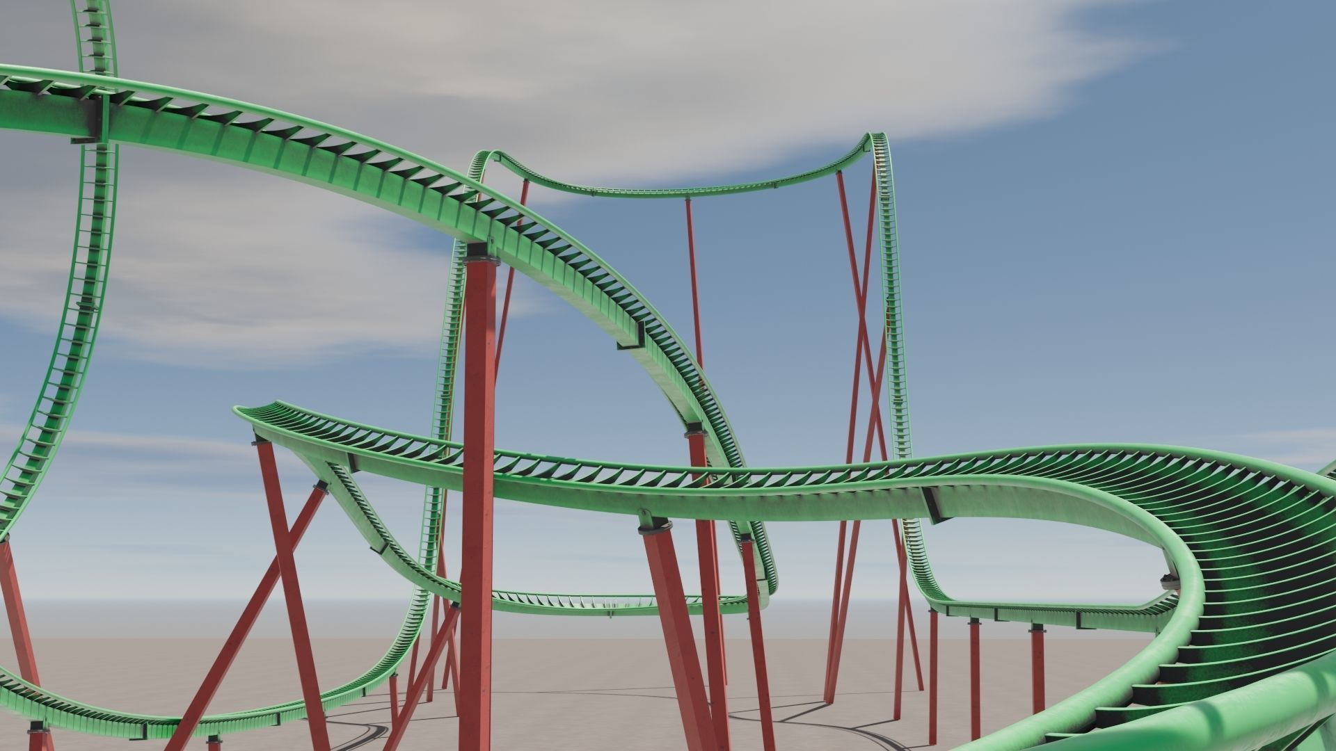 Rollercoaster 3D model Low-poly 3D model_23