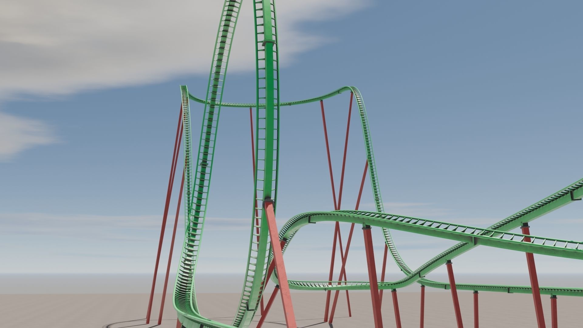 Rollercoaster 3D model Low-poly 3D model_5