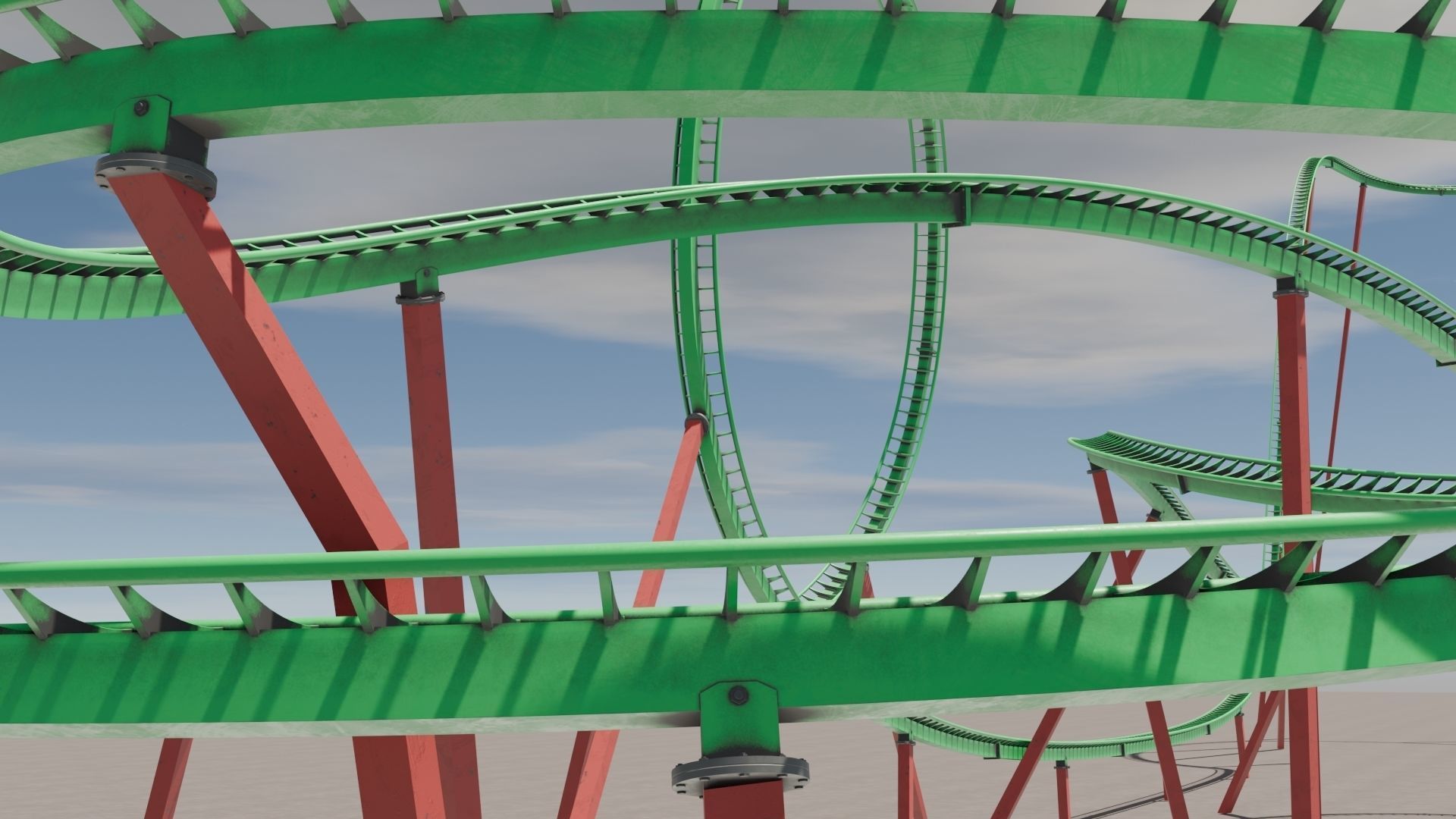 Rollercoaster 3D model Low-poly 3D model_25