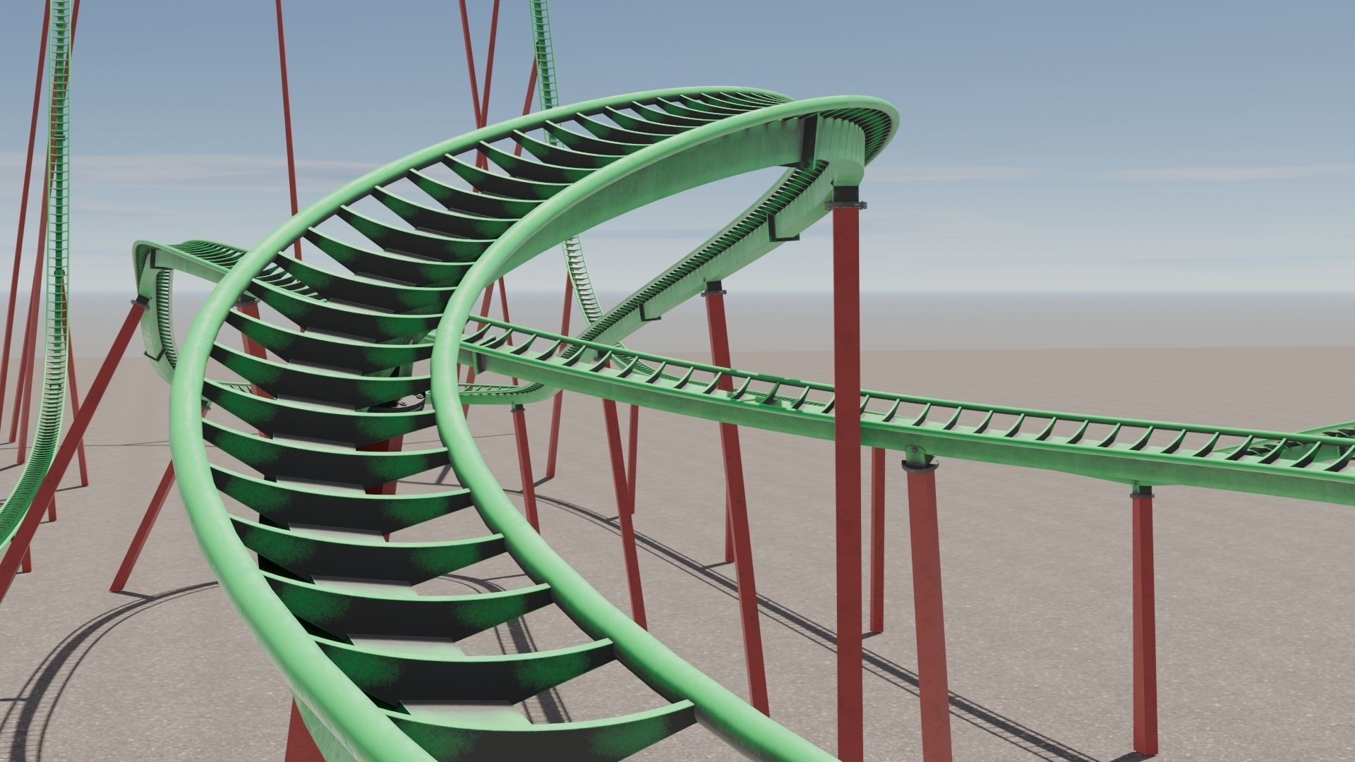 Rollercoaster 3D model Low-poly 3D model_14