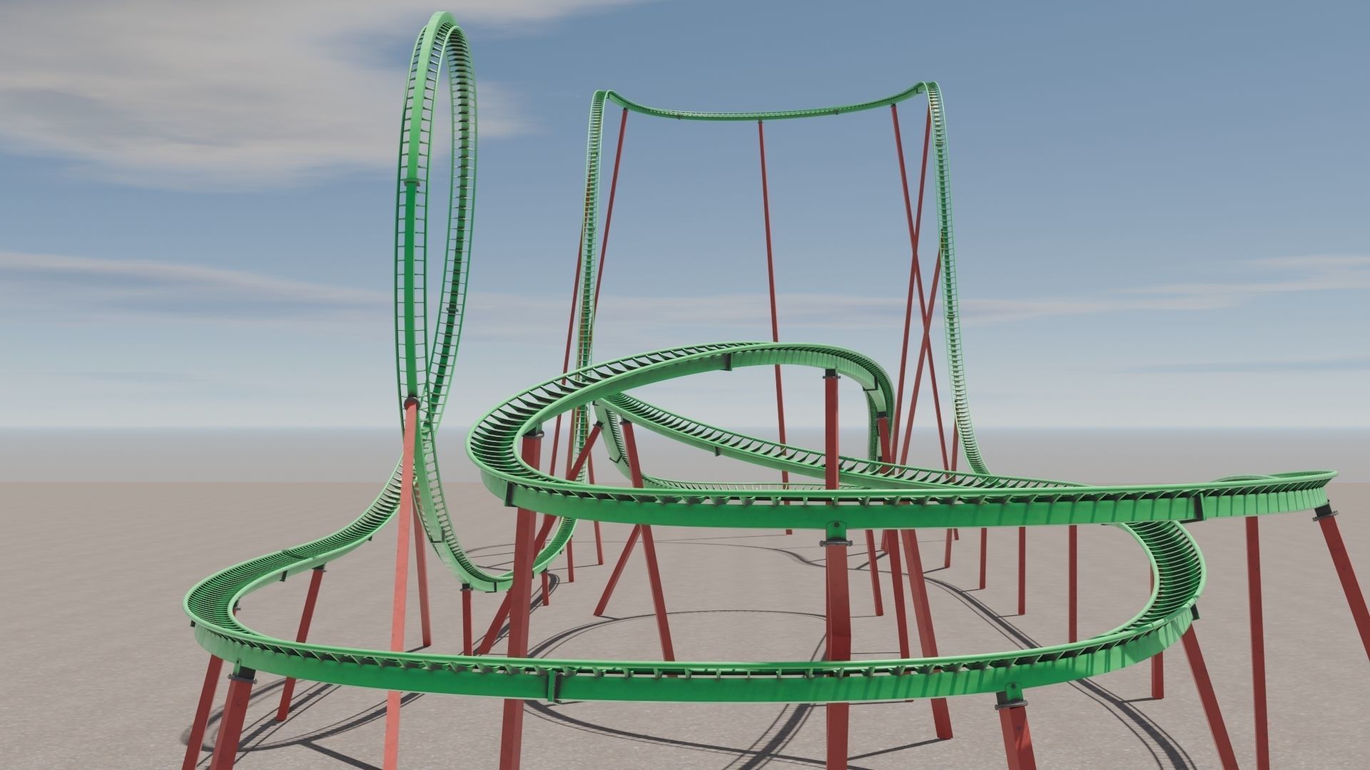 Rollercoaster 3D model Low-poly 3D model_16