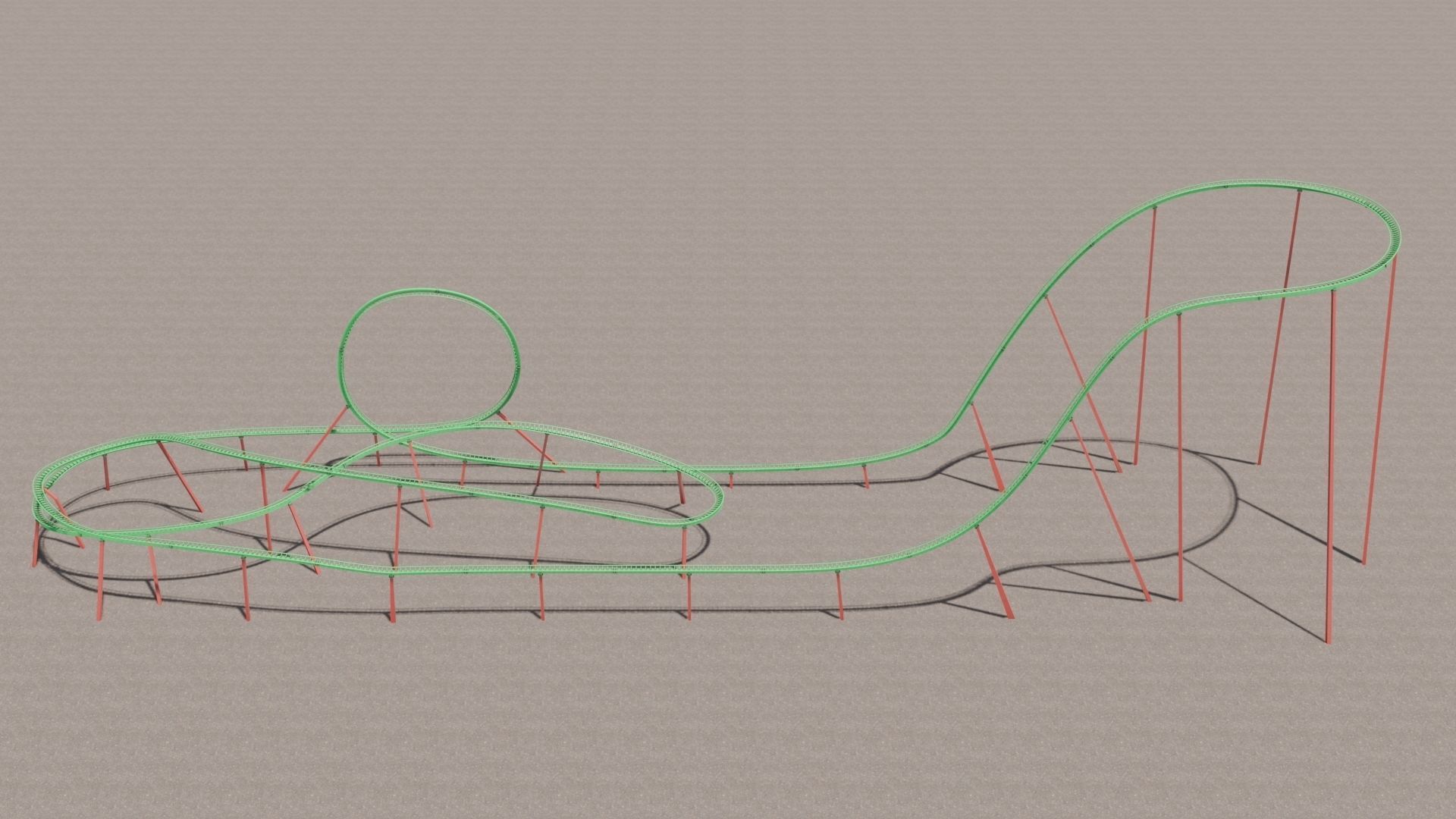 Rollercoaster 3D model Low-poly 3D model_6