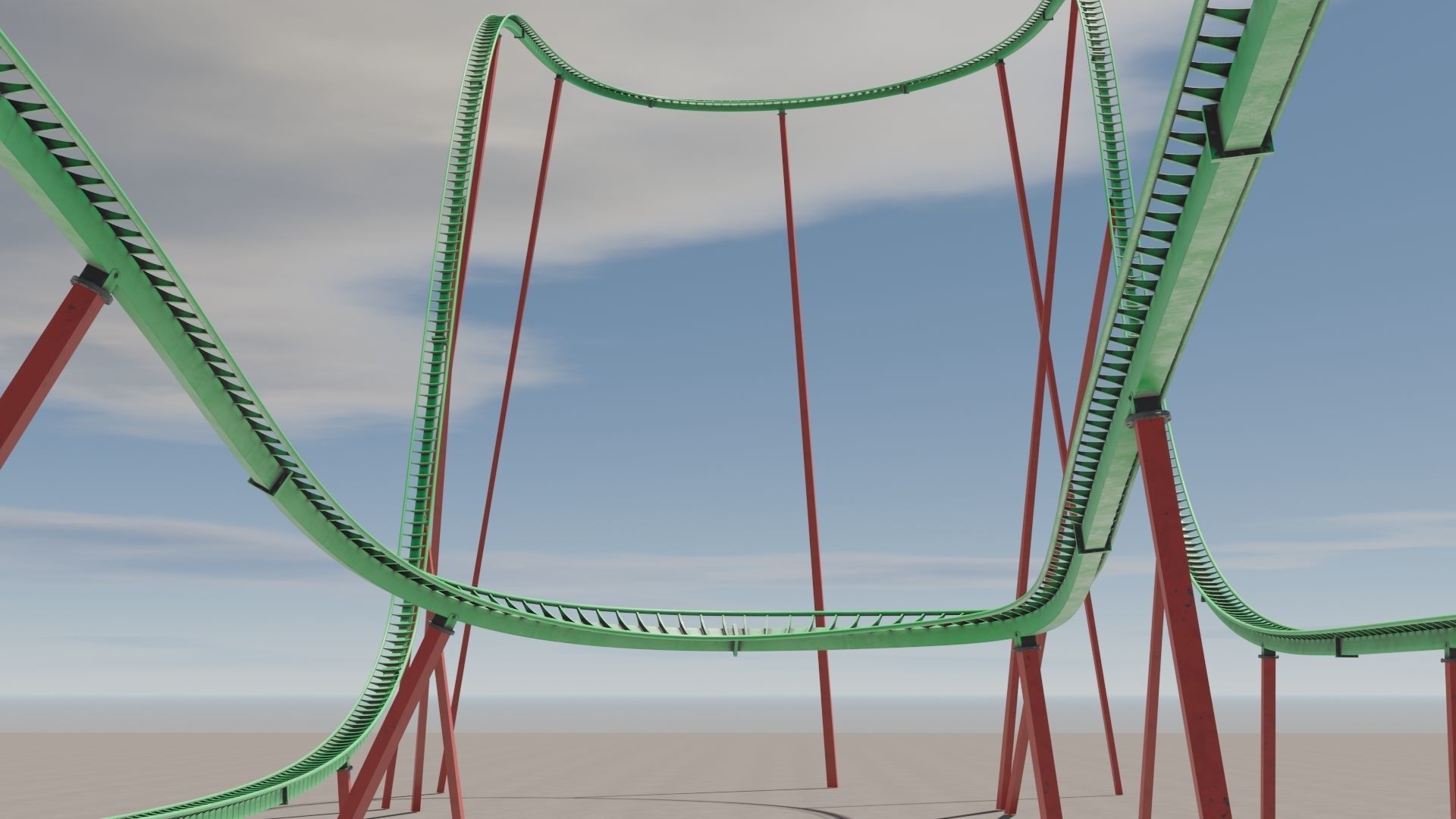 Rollercoaster 3D model Low-poly 3D model_20