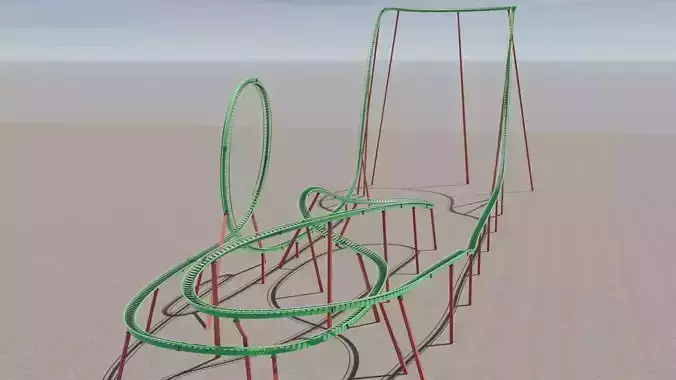 Rollercoaster 3D model Low-poly 3D model