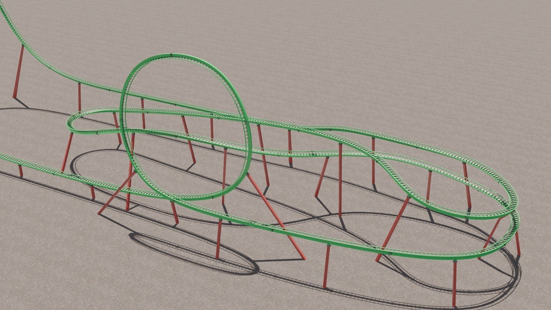 Rollercoaster 3D model Low-poly 3D model_13