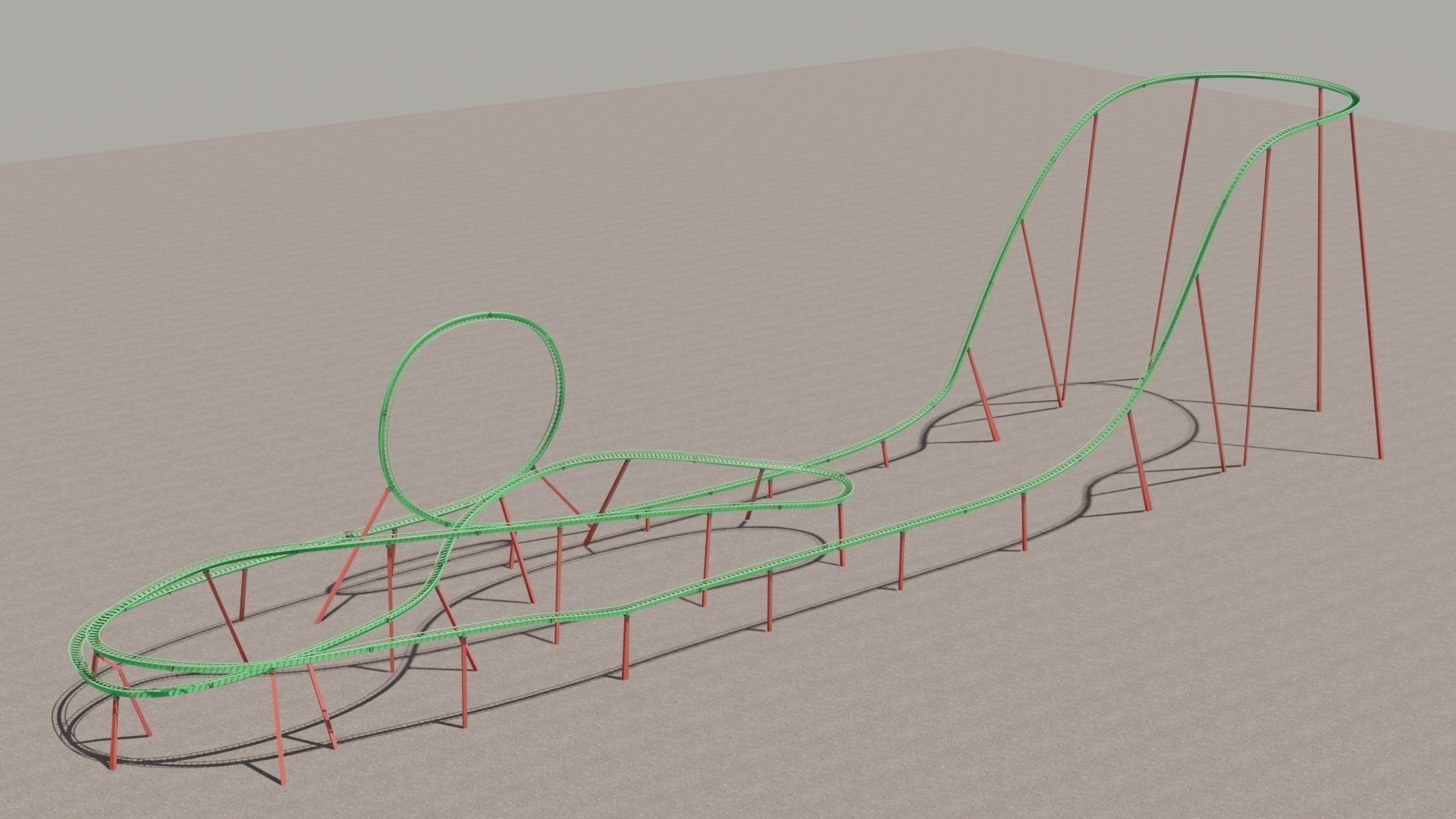 Rollercoaster 3D model Low-poly 3D model_10