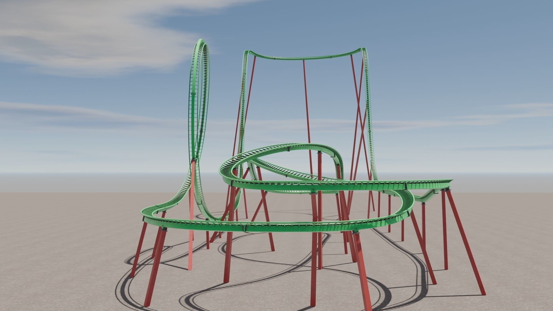 Rollercoaster 3D model Low-poly 3D model_18