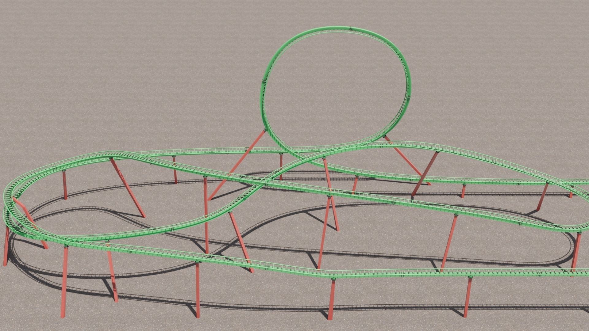 Rollercoaster 3D model Low-poly 3D model_7