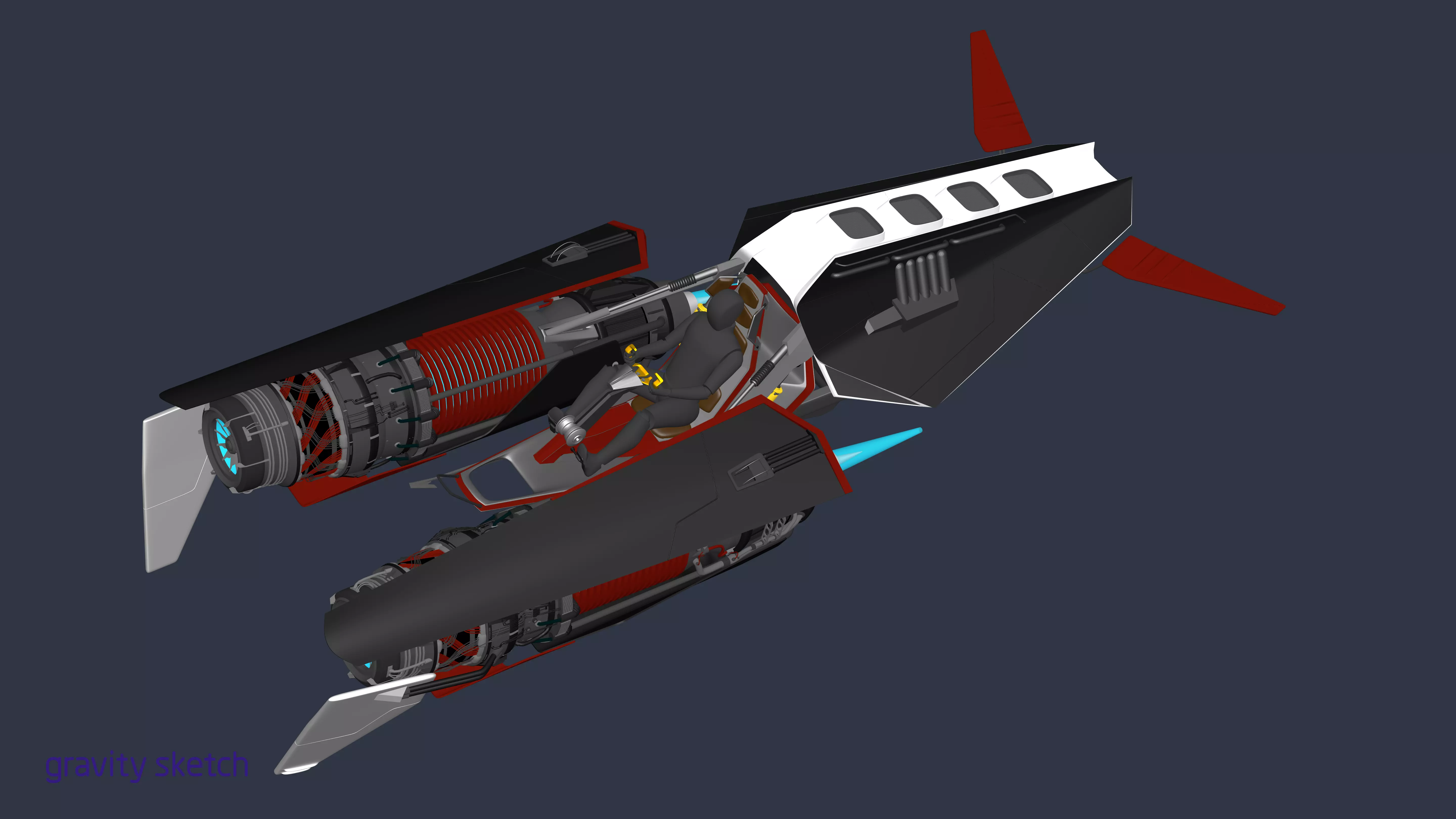 SCI FI land speeder Free 3D model