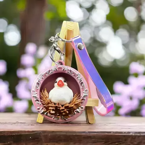 PARROT BIRD KEY RING ornament