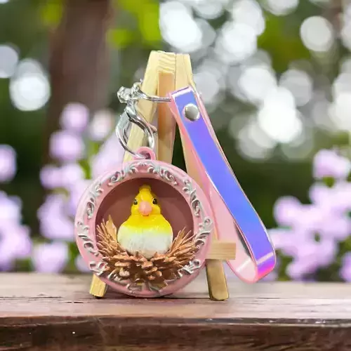 Cockatiel Parrot bird key ring ornament