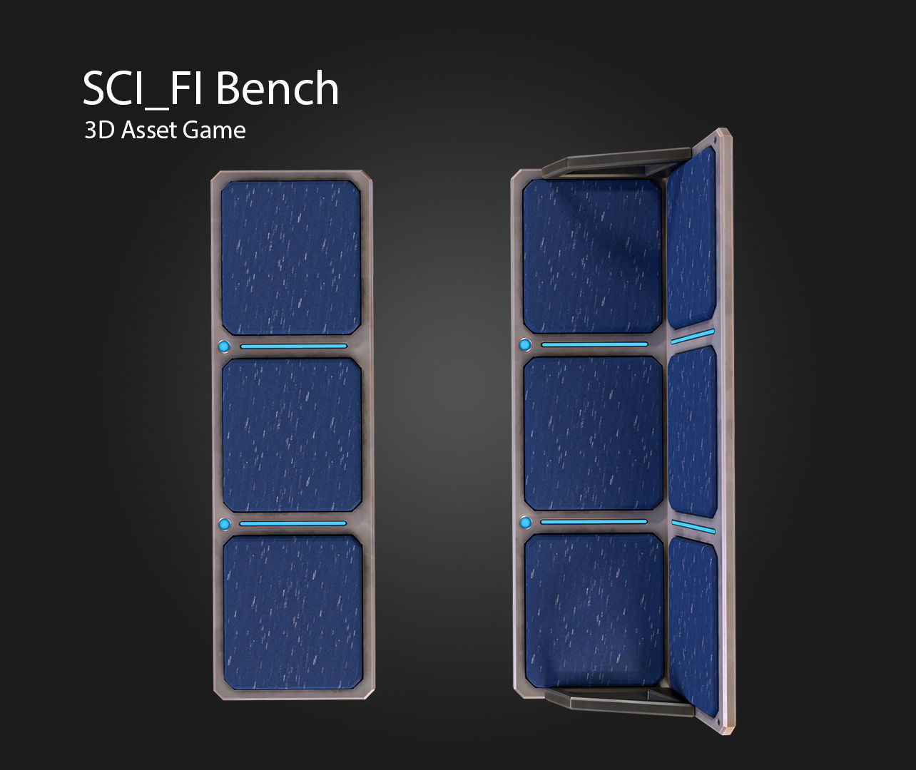 SCI-FI Bench Low-poly 3D model_8