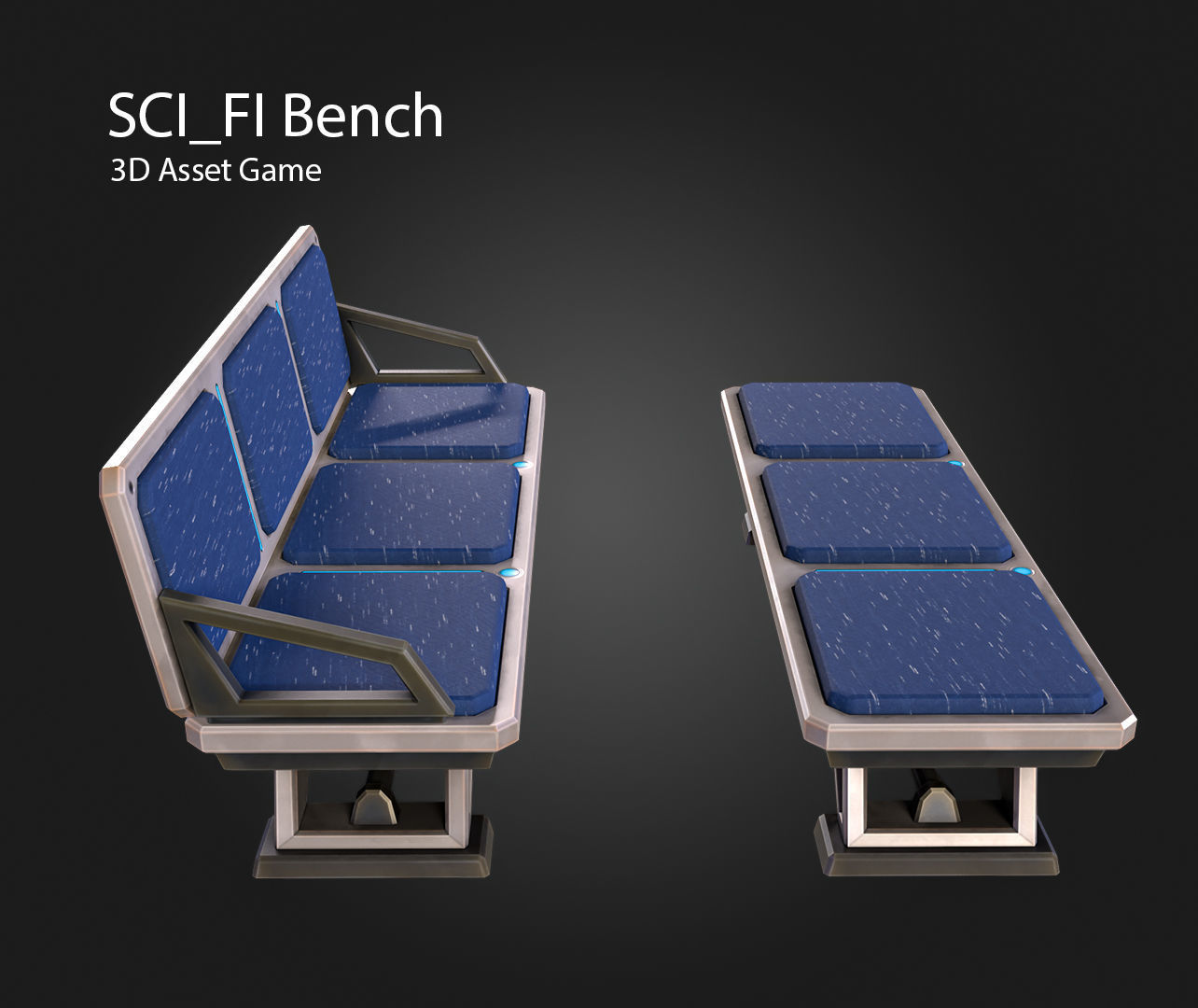 SCI-FI Bench Low-poly 3D model_10