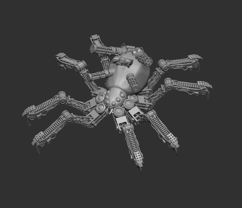 Machine spider 3D print model_6
