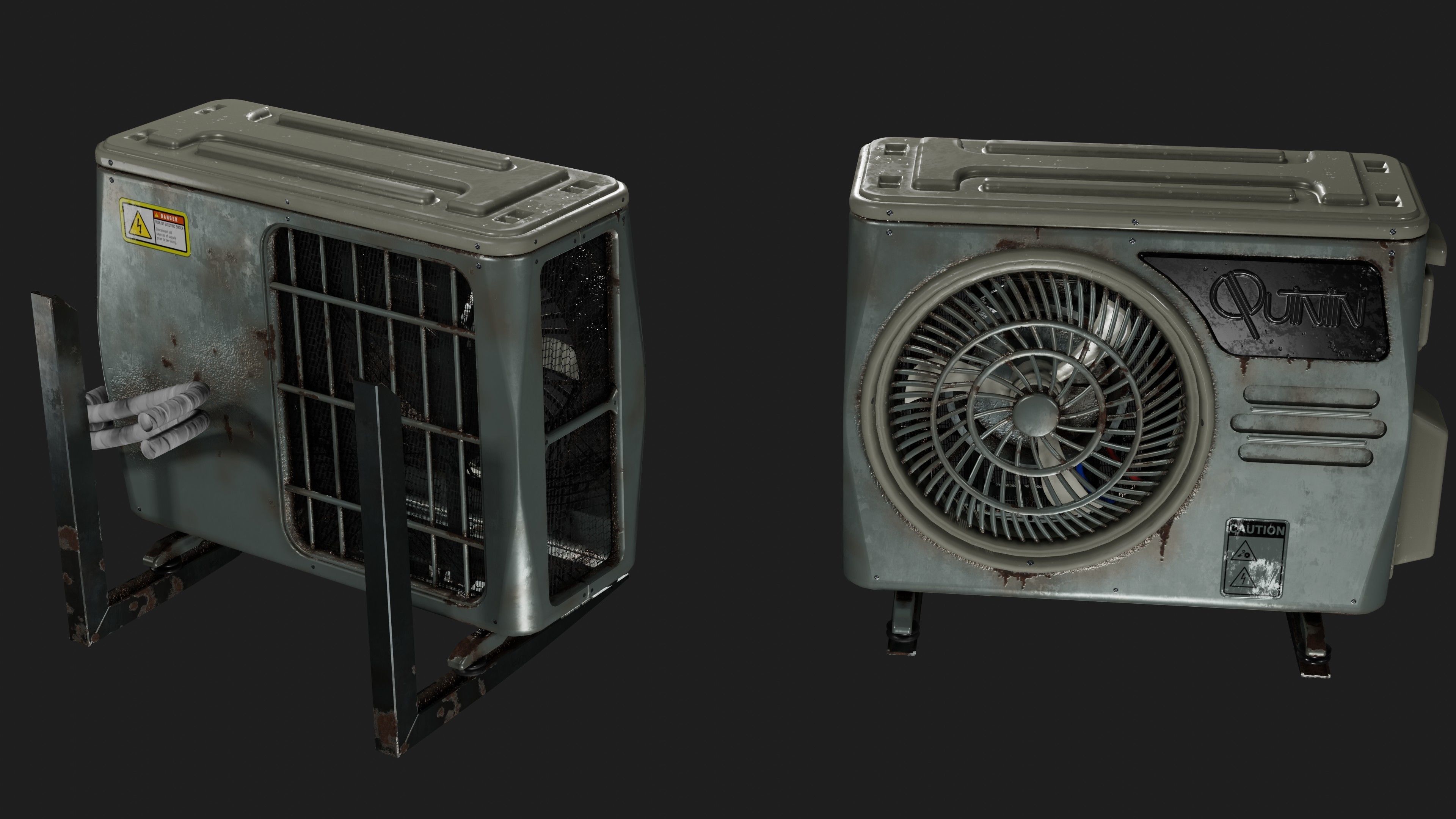 Air Conditioner Pack Low-poly 3D model_9