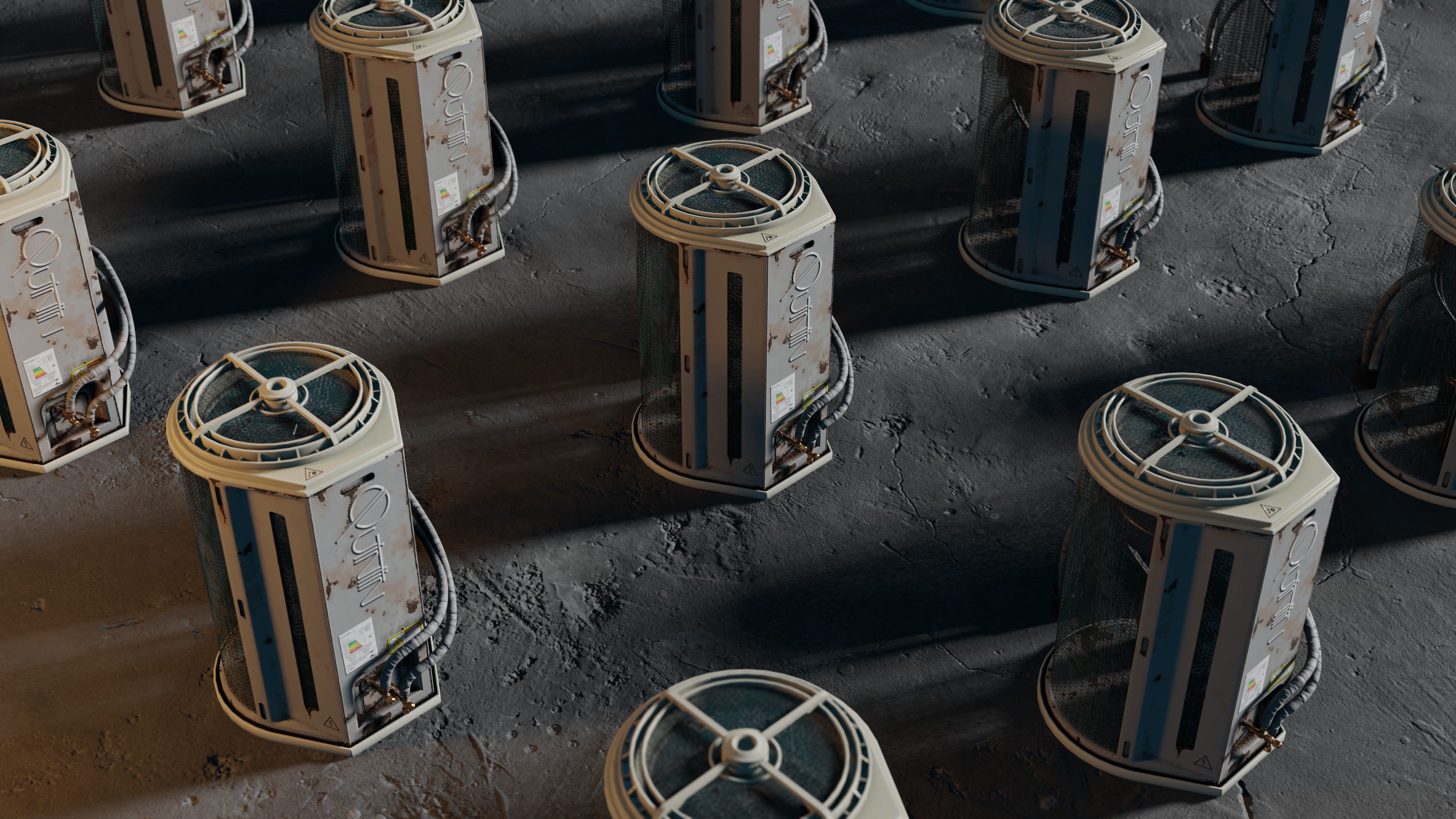 Air Conditioner Pack Low-poly 3D model_5