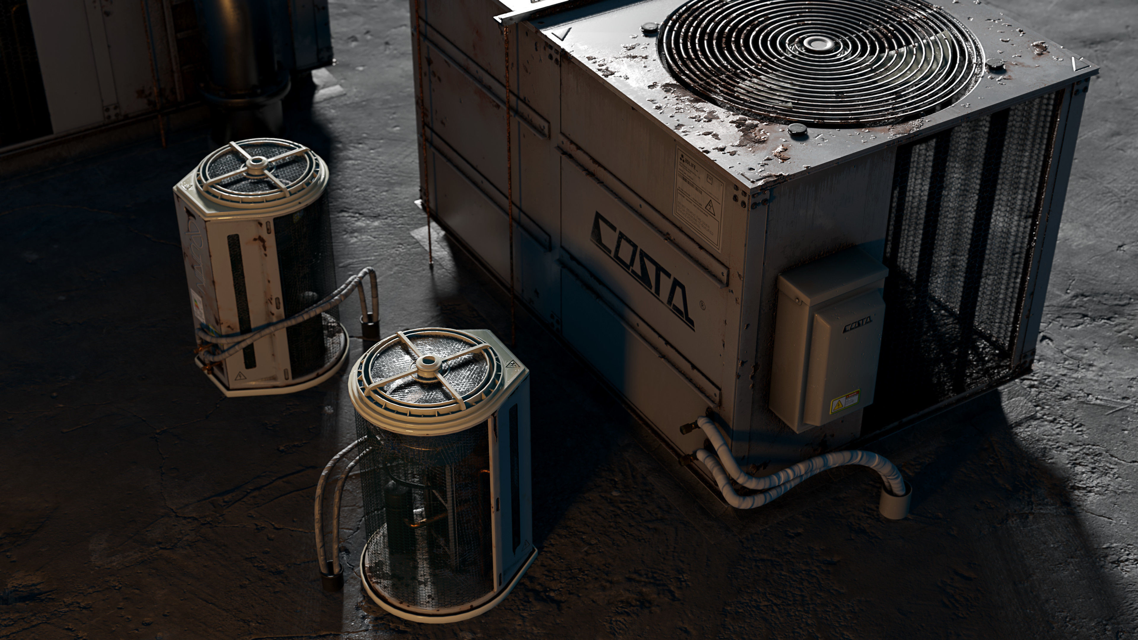 Air Conditioner Pack Low-poly 3D model_6