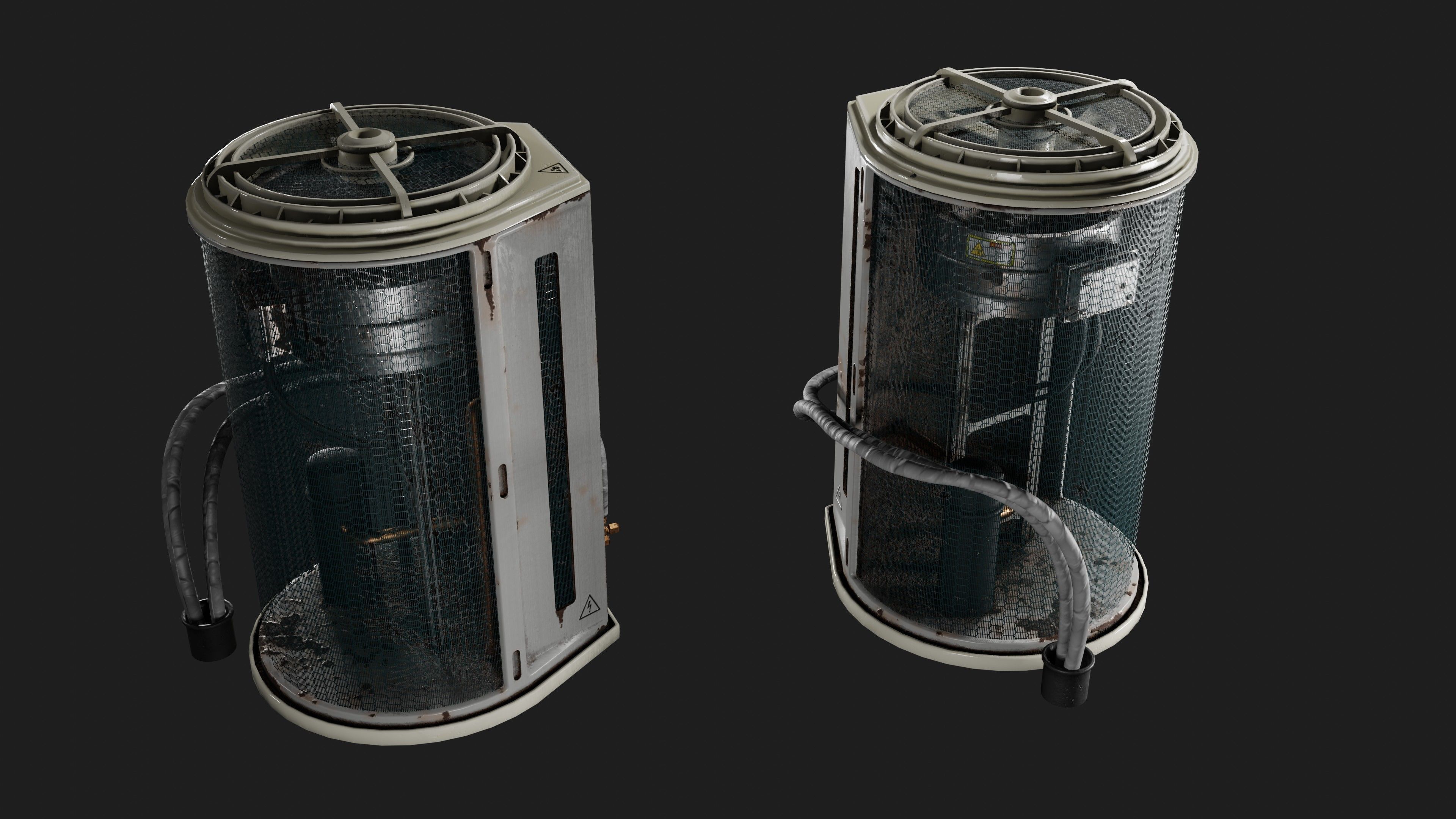 Air Conditioner Pack Low-poly 3D model_13