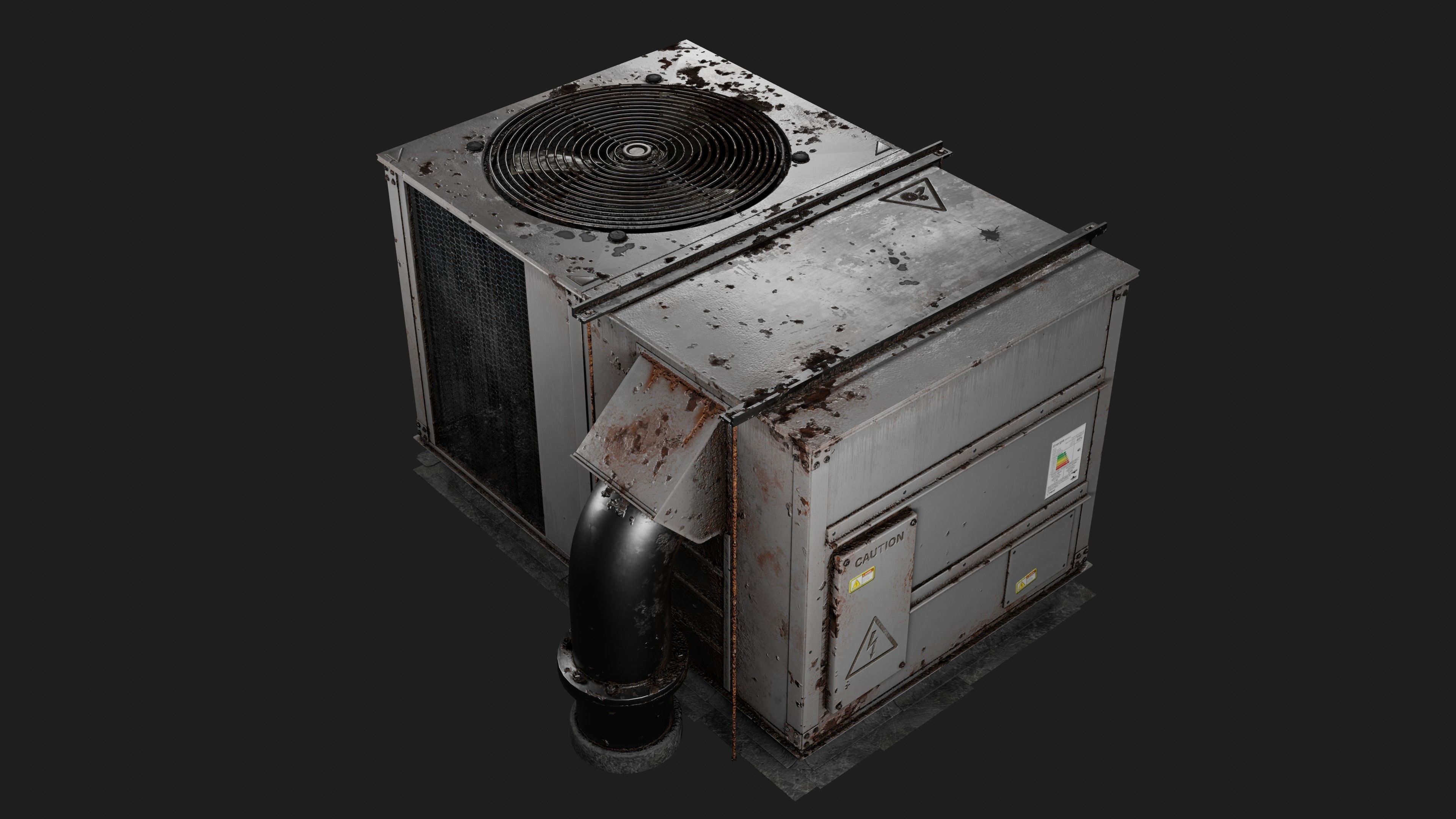 Air Conditioner Pack Low-poly 3D model_12