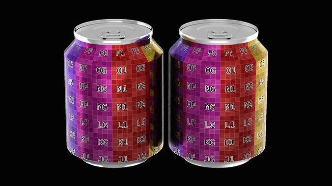 250 ml Standard Beverage Can - Matte and Glossy materials Low-poly 3D model 7