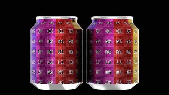 250 ml Standard Beverage Can - Matte and Glossy materials Low-poly 3D model 3