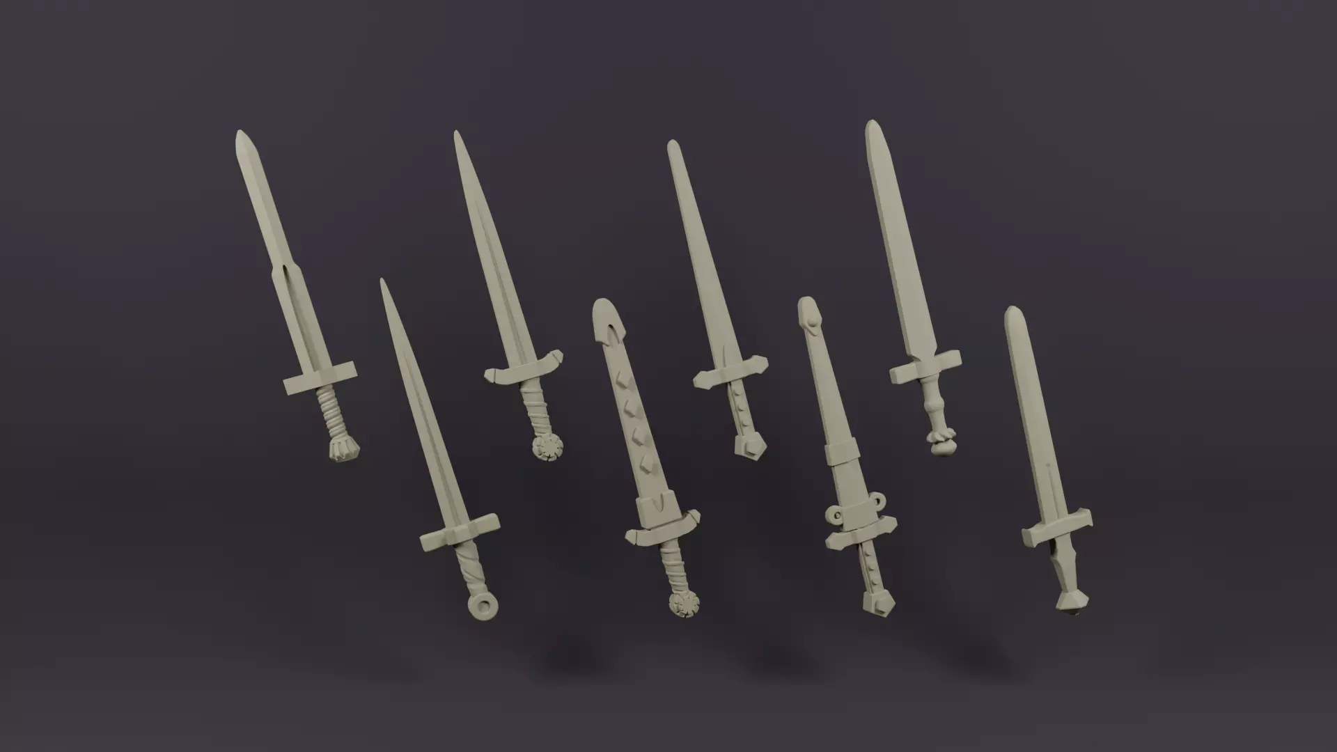 Bastard Sword Pack For Miniatures 3D print model_0