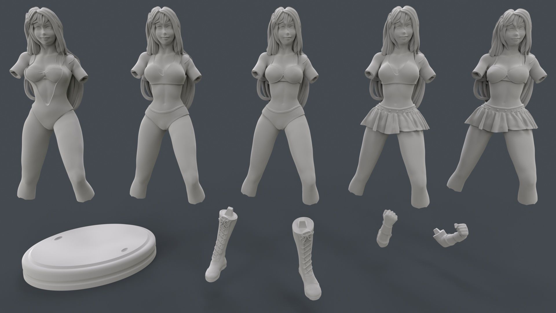 Female Professional Wrestlers C 3D Printing 3D print model_26