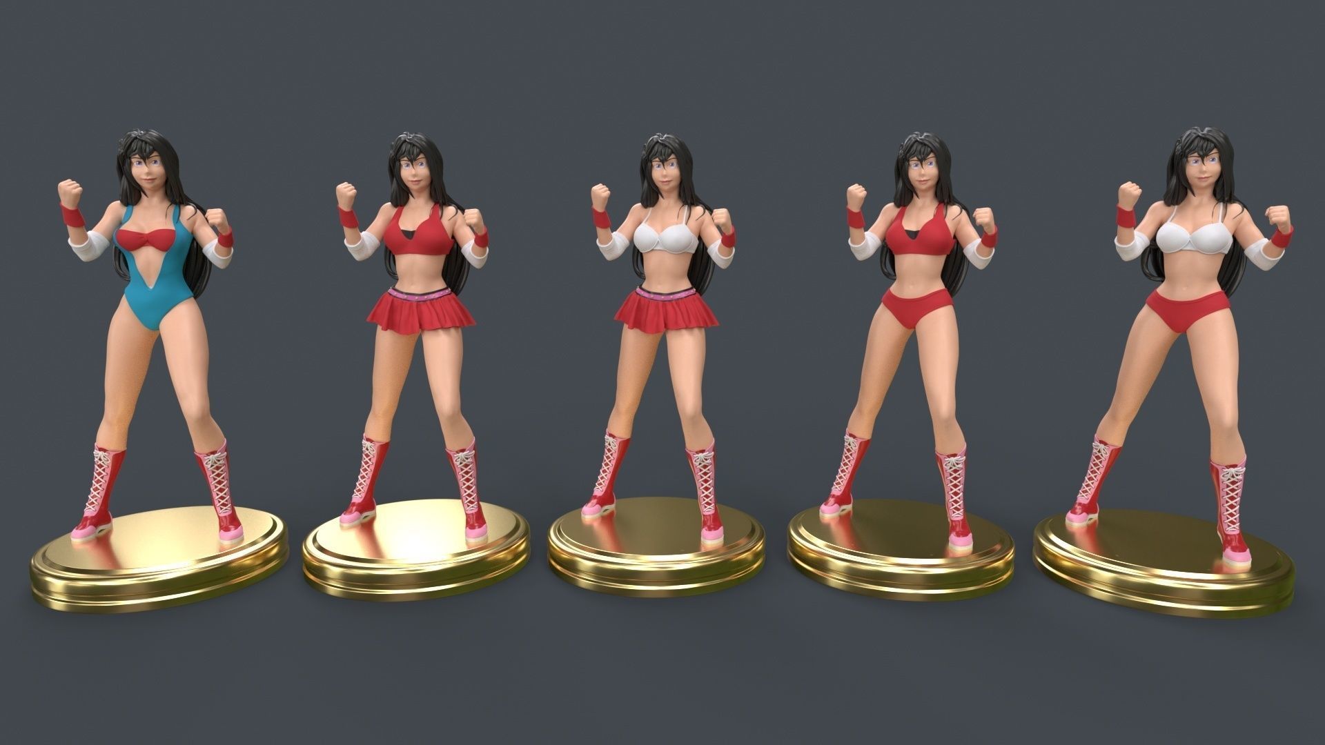 Female Professional Wrestlers C 3D Printing 3D print model_3