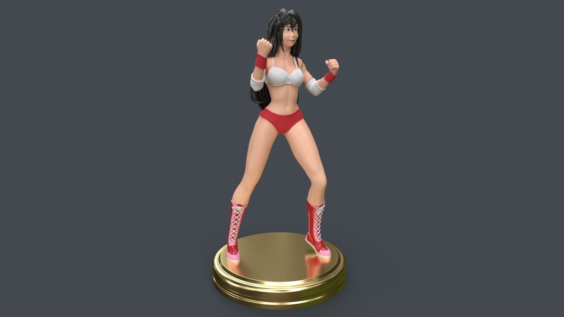 Female Professional Wrestlers C 3D Printing 3D print model_24