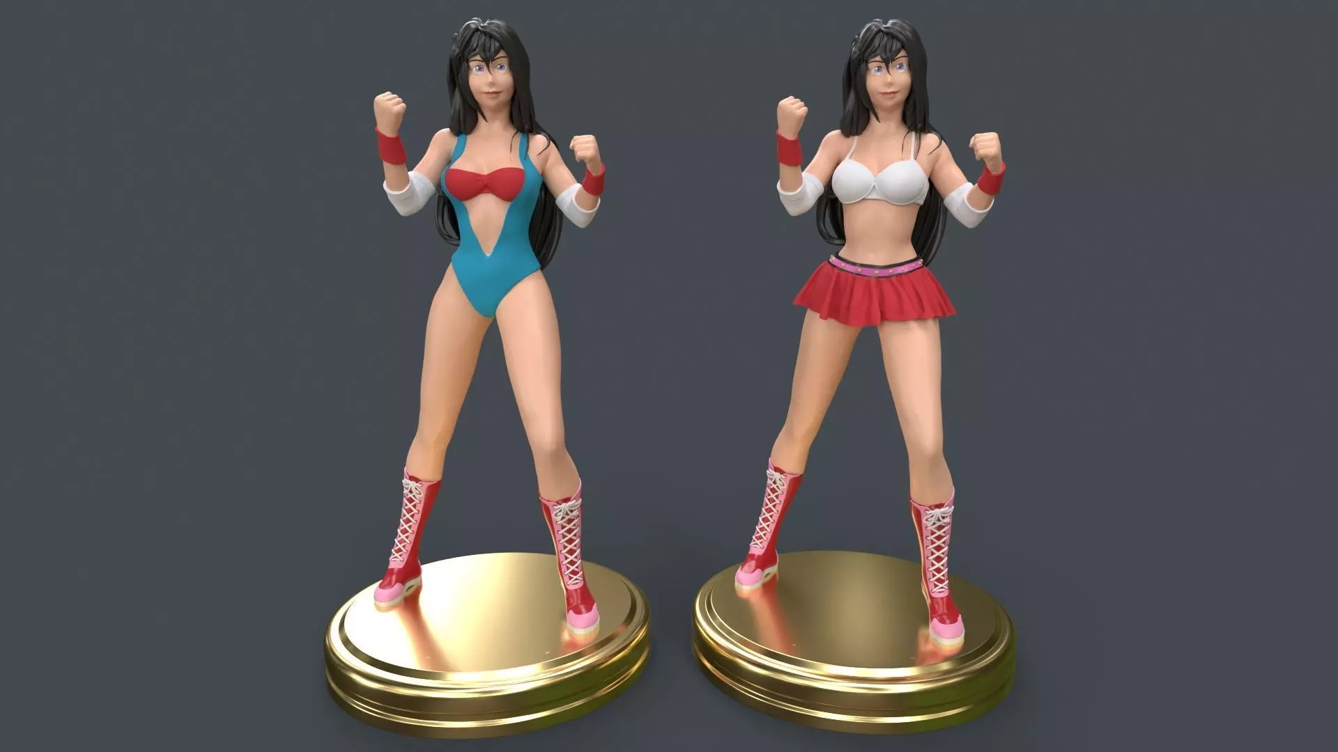 Female Professional Wrestlers C 3D Printing 3D print model_0