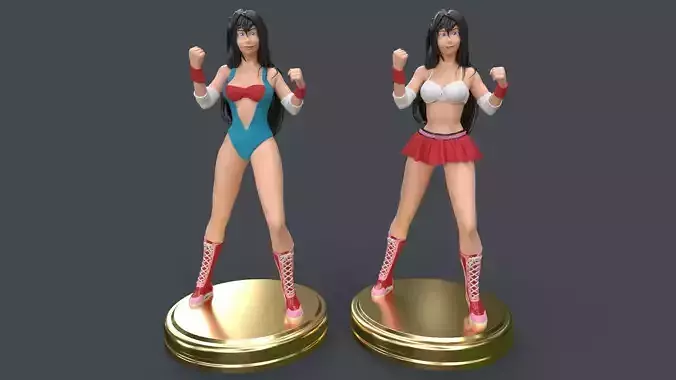 Female Professional Wrestlers C 3D Printing 3D print model