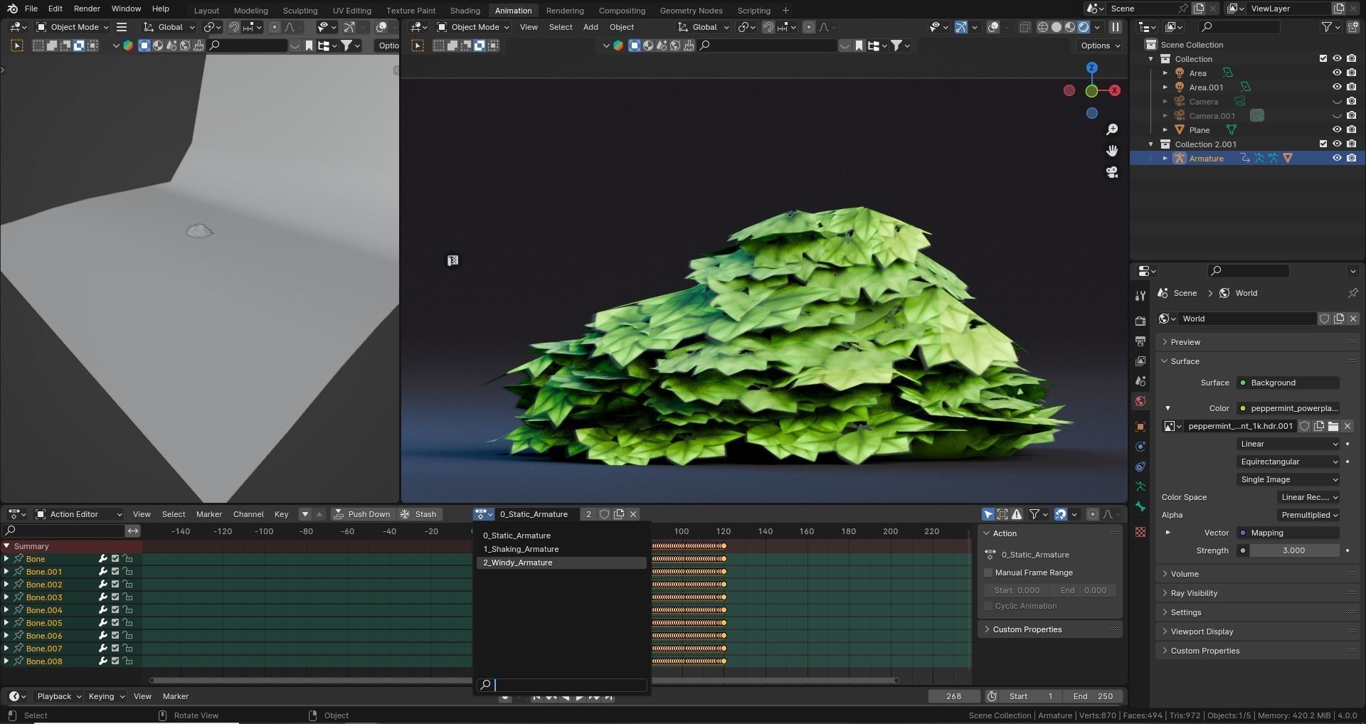 Low poly - Stylized Game Items - Bush Low-poly 3D model_6