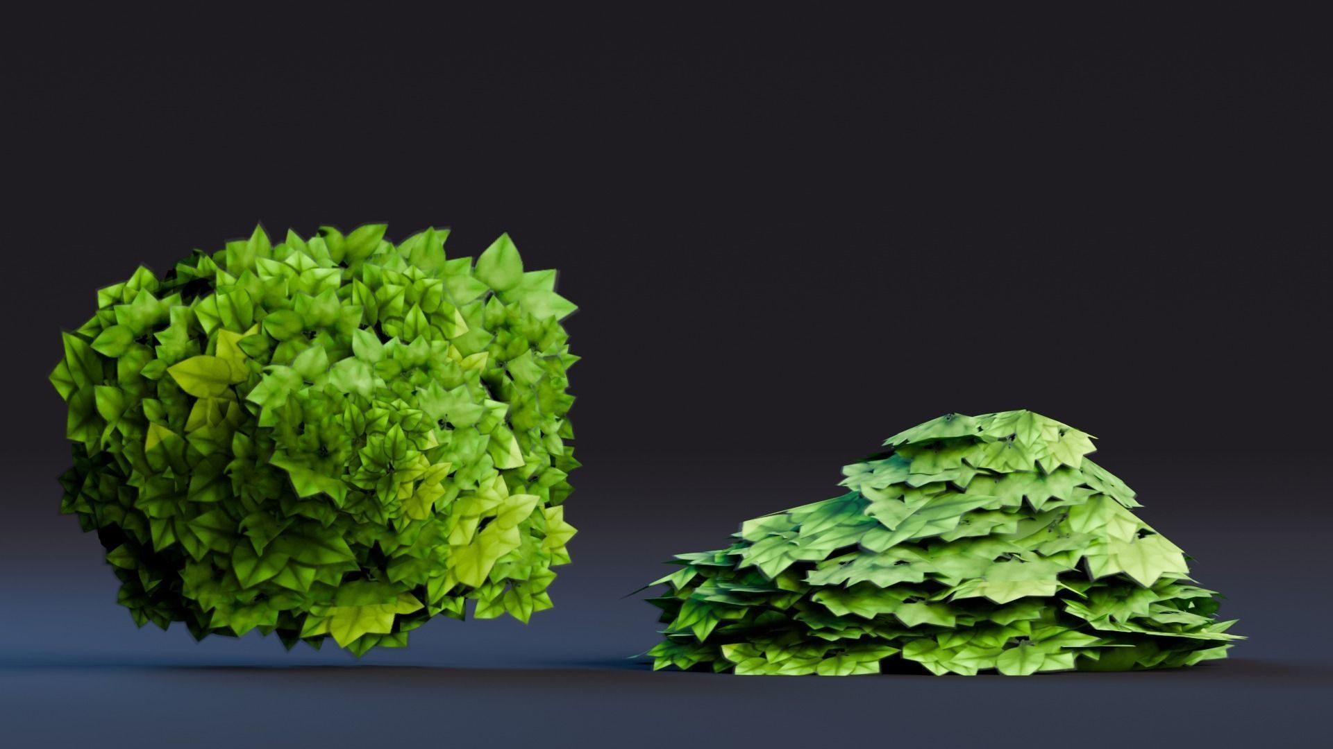 Low poly - Stylized Game Items - Bush Low-poly 3D model_1