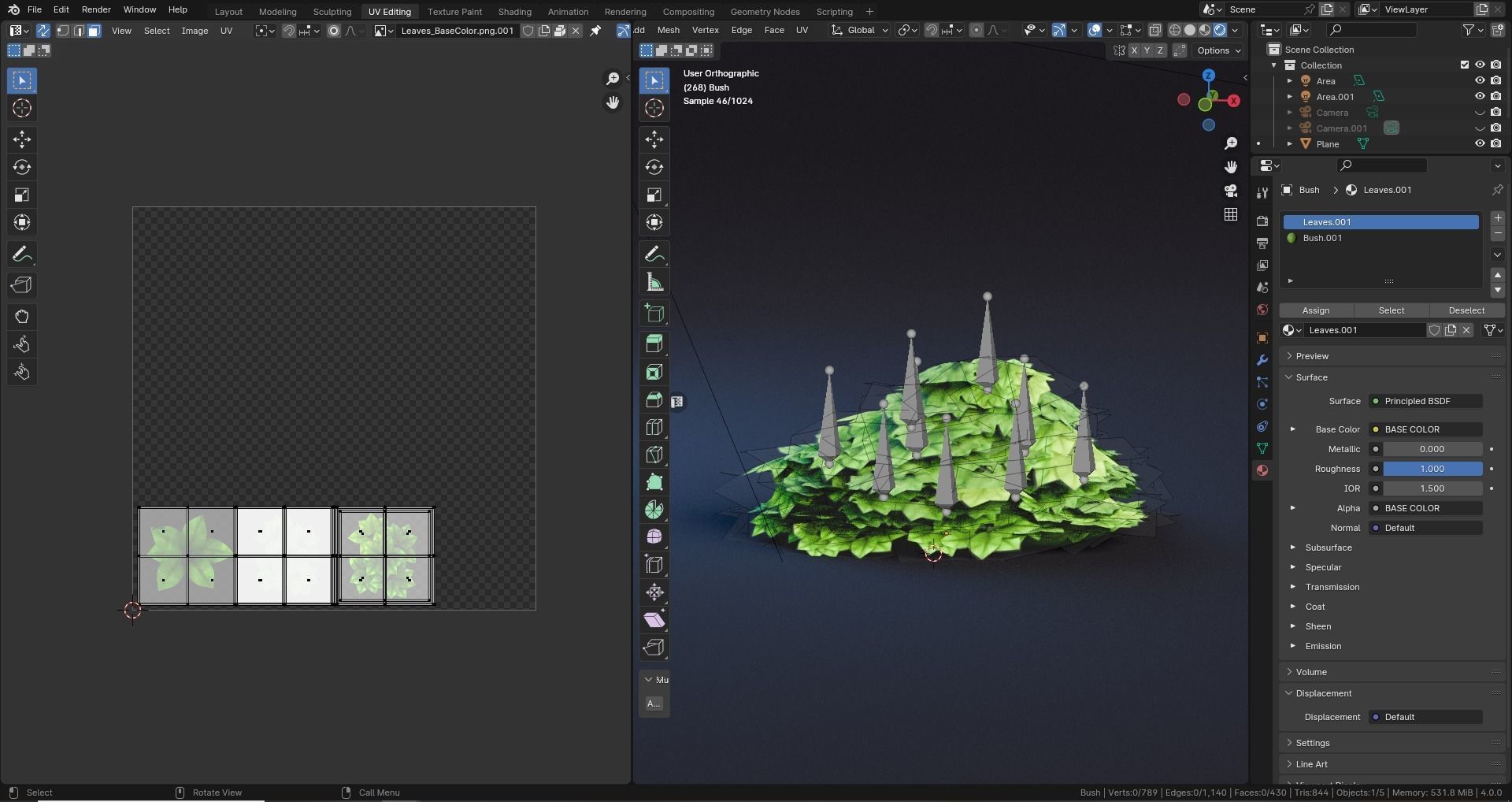 Low poly - Stylized Game Items - Bush Low-poly 3D model_5