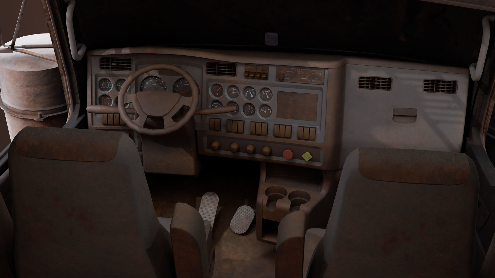 Heavy Truck 02 Chassis Old Dusty All PBR Unity UE Textures Low-poly 3D model_26