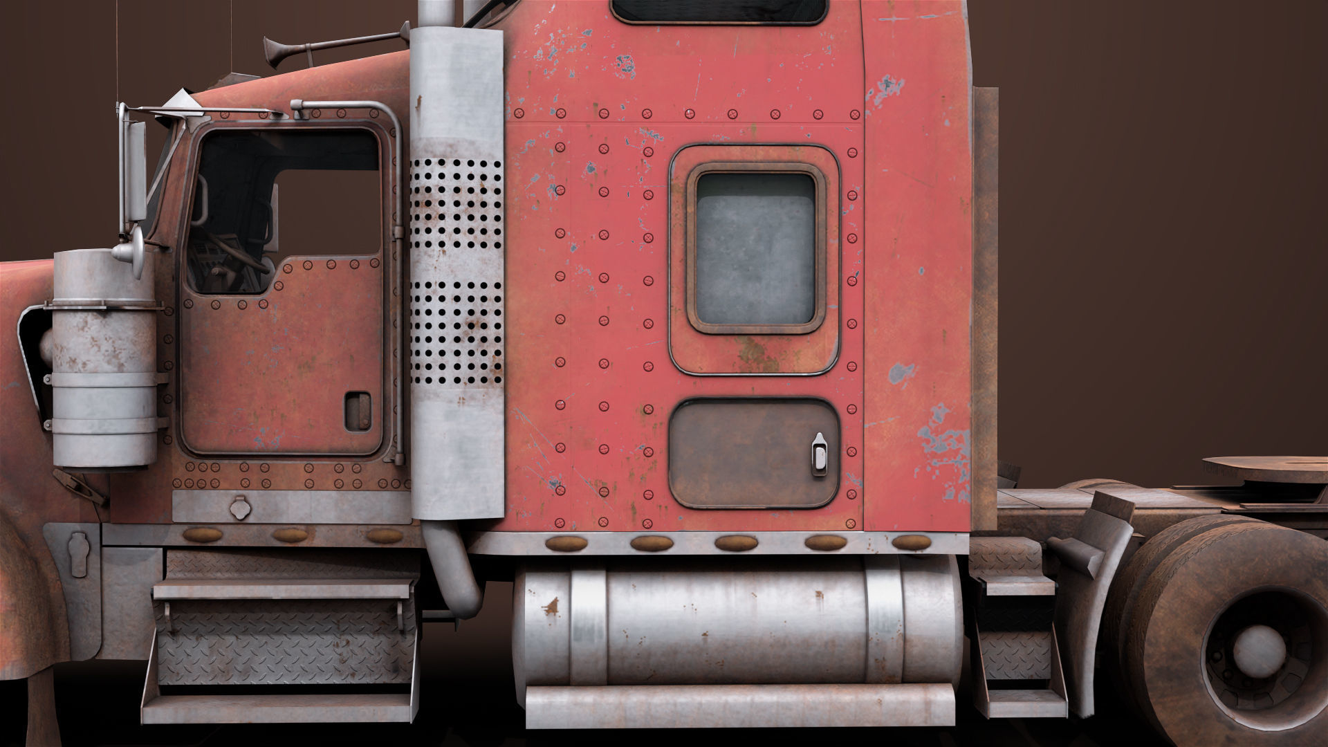 Heavy Truck 02 Chassis Old Dusty All PBR Unity UE Textures Low-poly 3D model_25