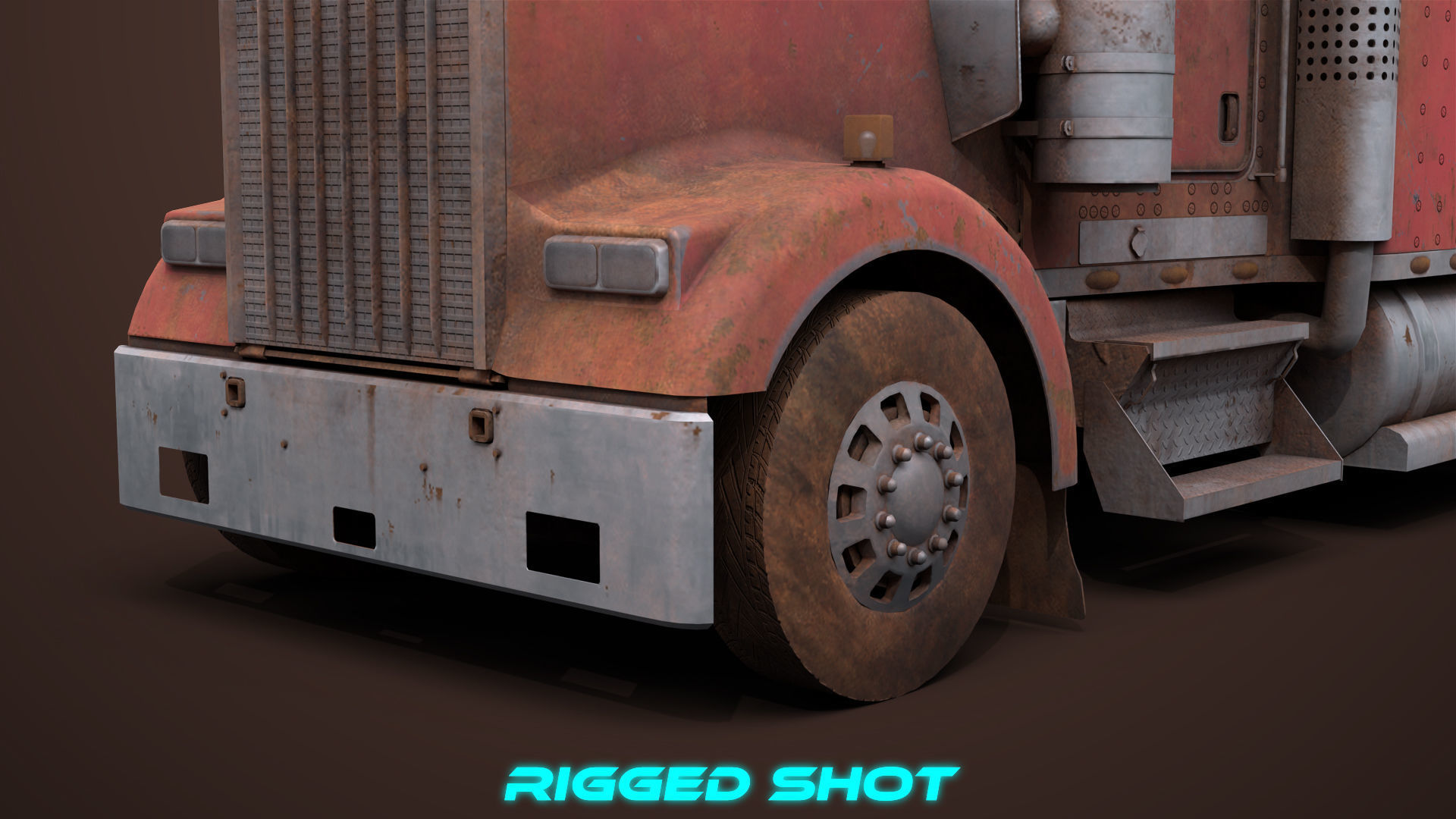 Heavy Truck 02 Chassis Old Dusty All PBR Unity UE Textures Low-poly 3D model_29