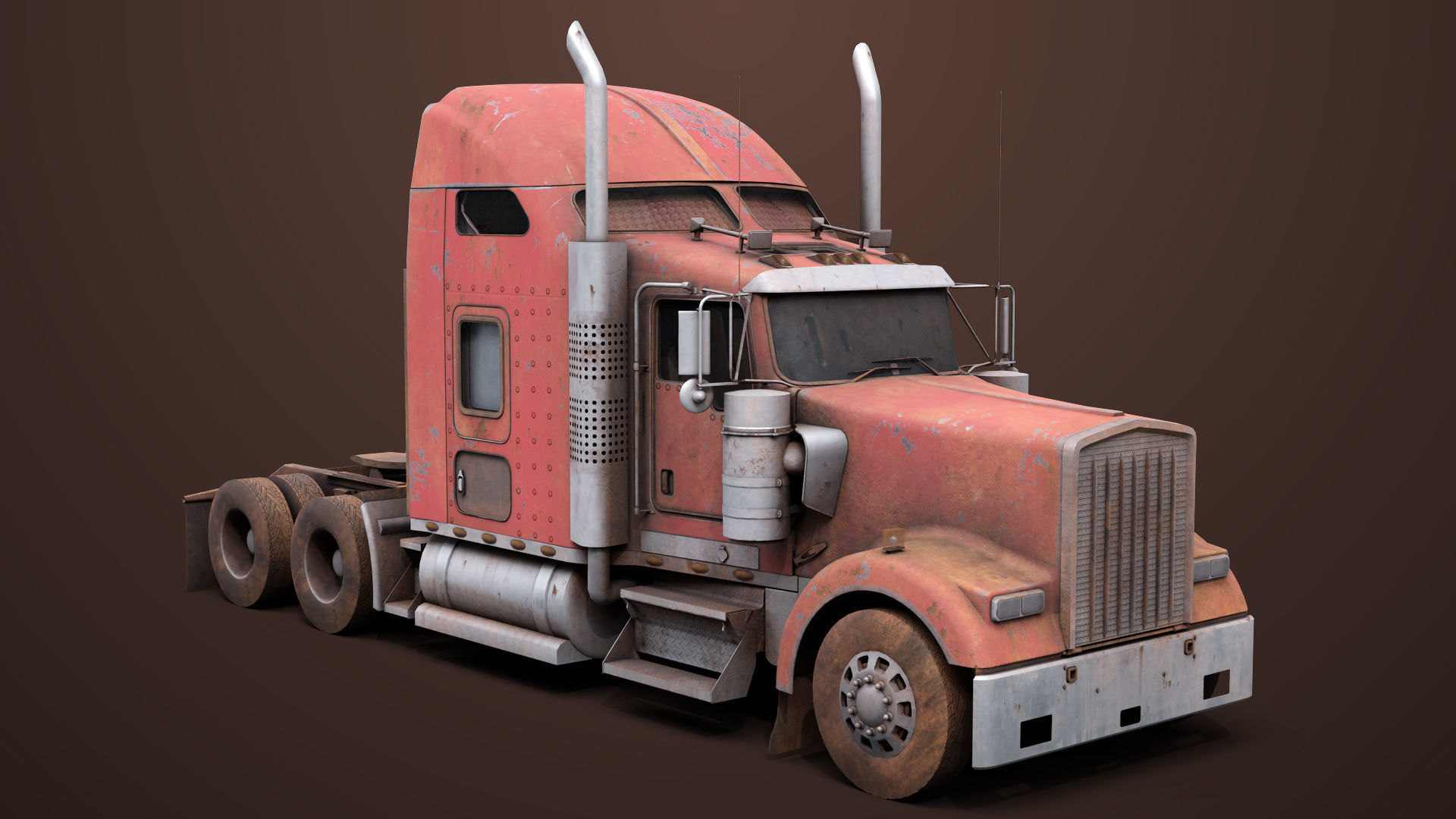 Heavy Truck 02 Chassis Old Dusty All PBR Unity UE Textures Low-poly 3D model_2