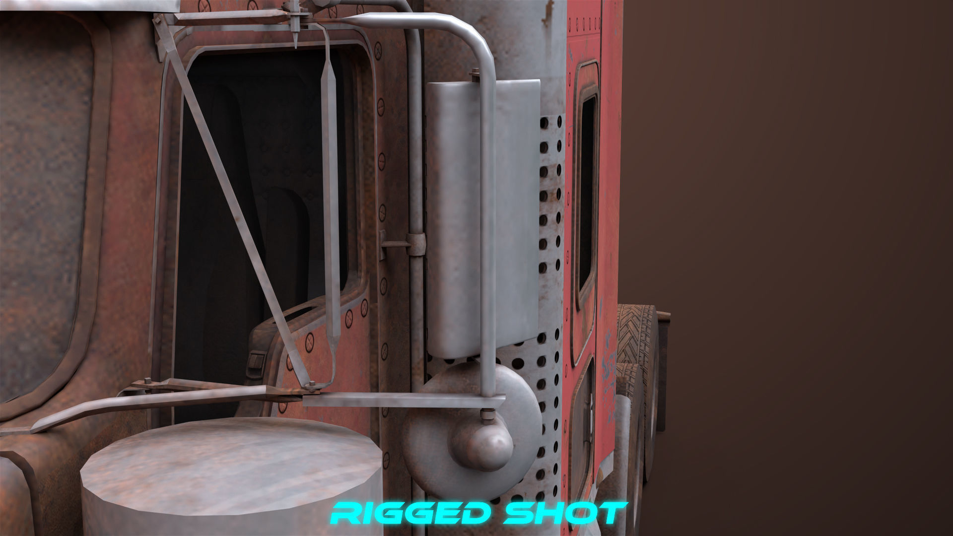 Heavy Truck 02 Chassis Old Dusty All PBR Unity UE Textures Low-poly 3D model_33