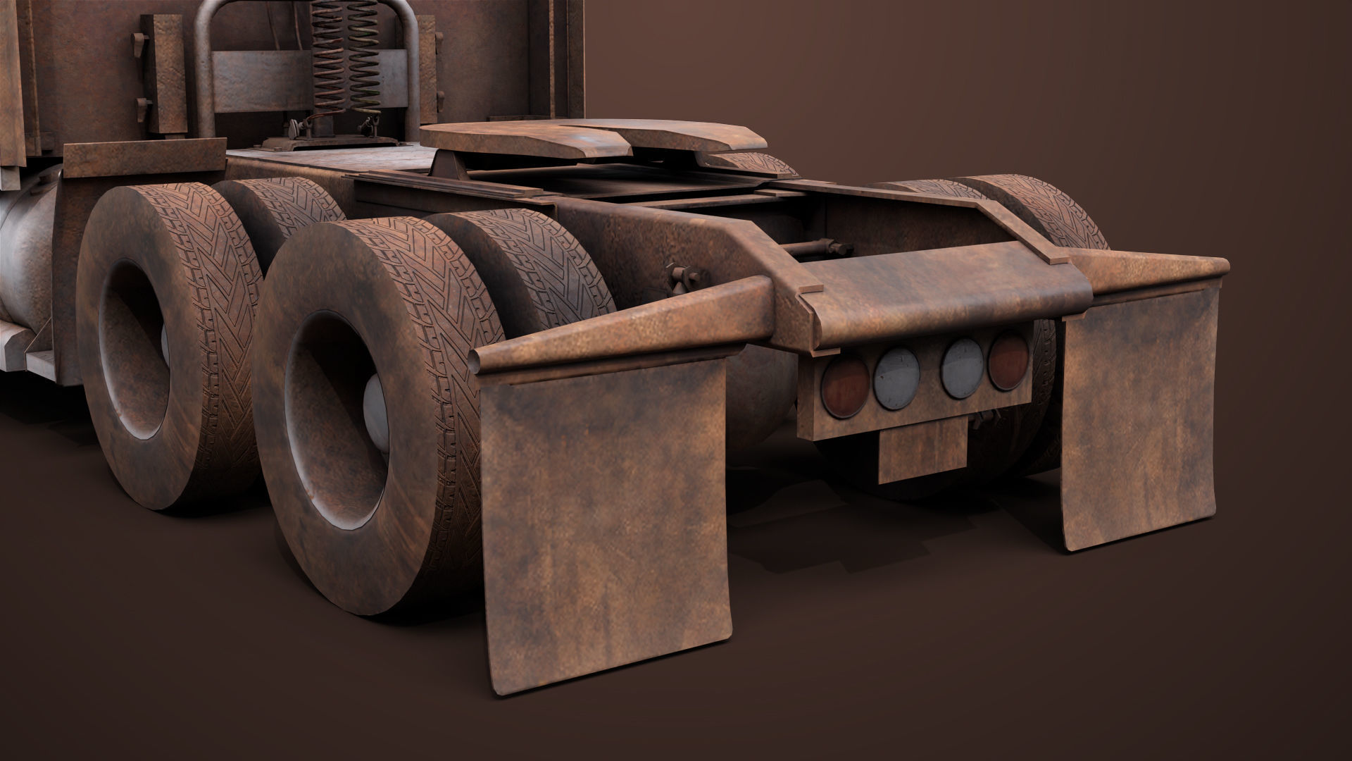 Heavy Truck 02 Chassis Old Dusty All PBR Unity UE Textures Low-poly 3D model_16