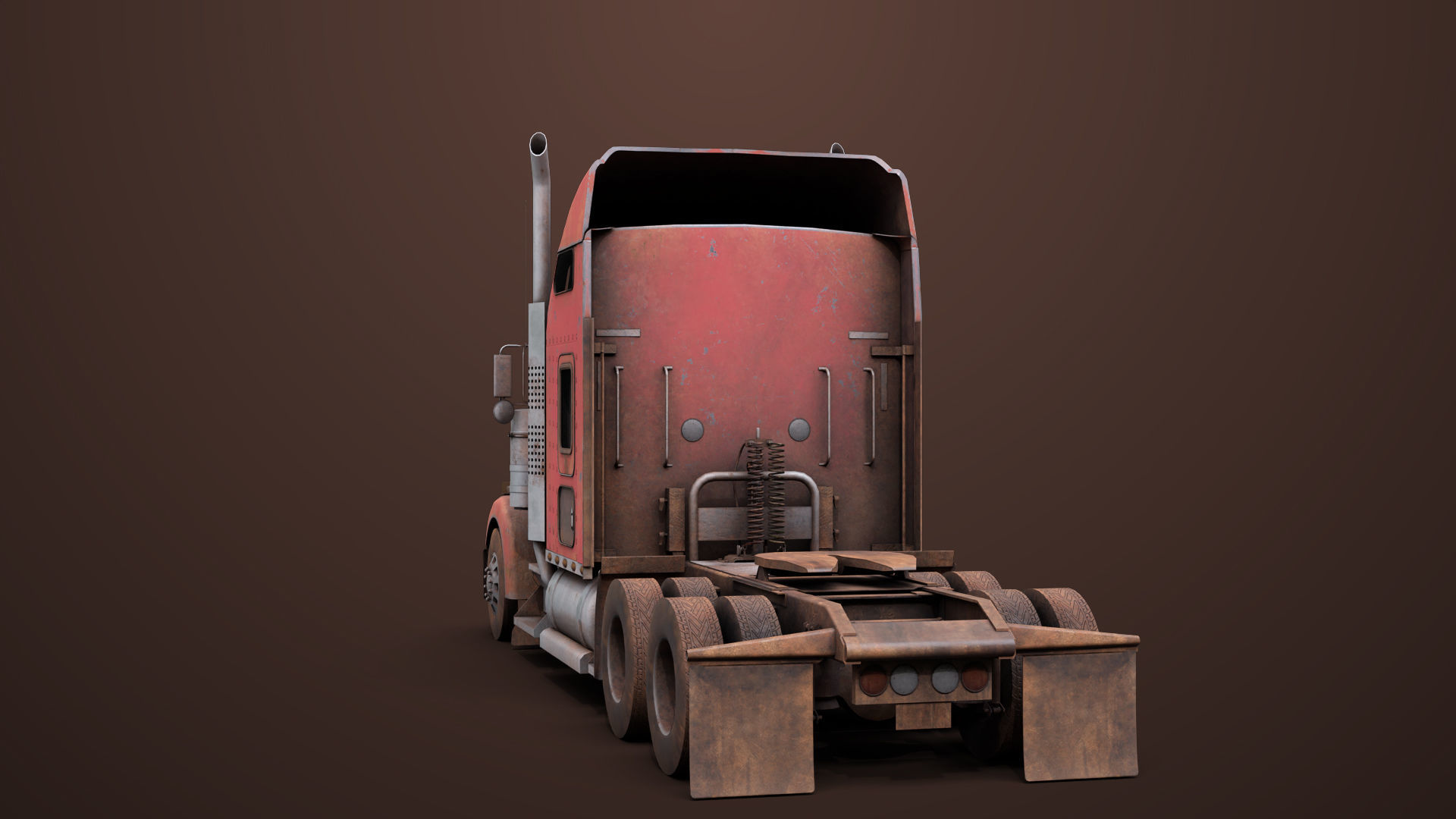 Heavy Truck 02 Chassis Old Dusty All PBR Unity UE Textures Low-poly 3D model_9