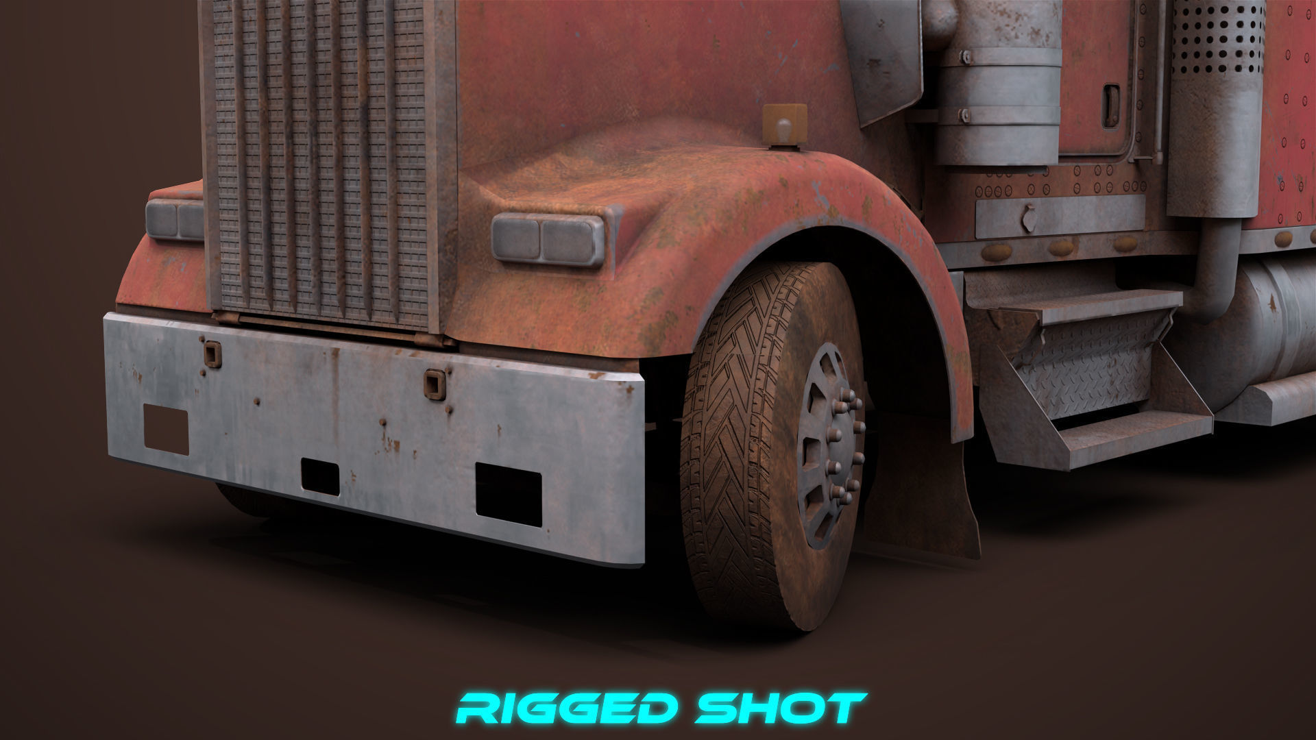 Heavy Truck 02 Chassis Old Dusty All PBR Unity UE Textures Low-poly 3D model_6