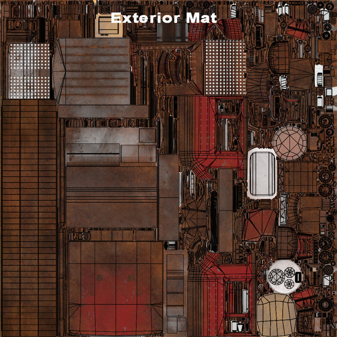 Heavy Truck 02 Chassis Old Dusty All PBR Unity UE Textures Low-poly 3D model_59