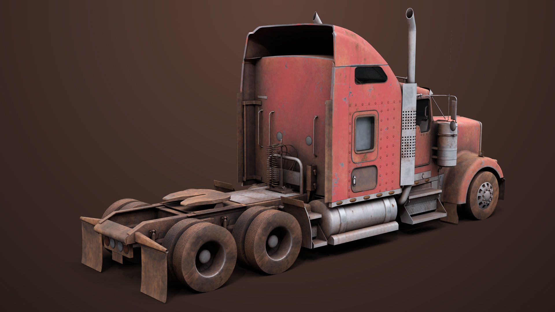 Heavy Truck 02 Chassis Old Dusty All PBR Unity UE Textures Low-poly 3D model_13