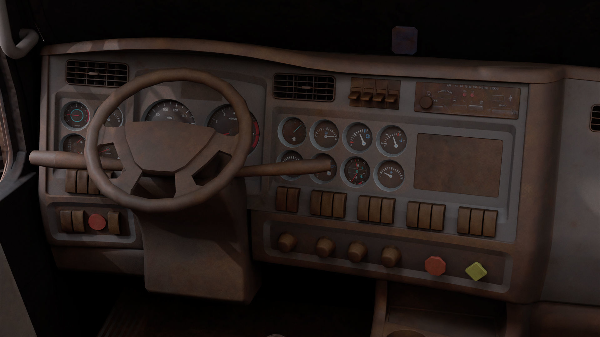 Heavy Truck 02 Chassis Old Dusty All PBR Unity UE Textures Low-poly 3D model_28