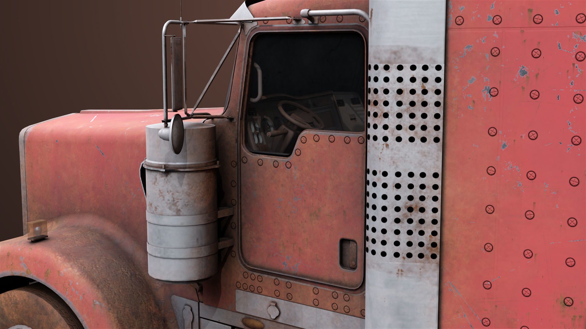 Heavy Truck 02 Chassis Old Dusty All PBR Unity UE Textures Low-poly 3D model_22